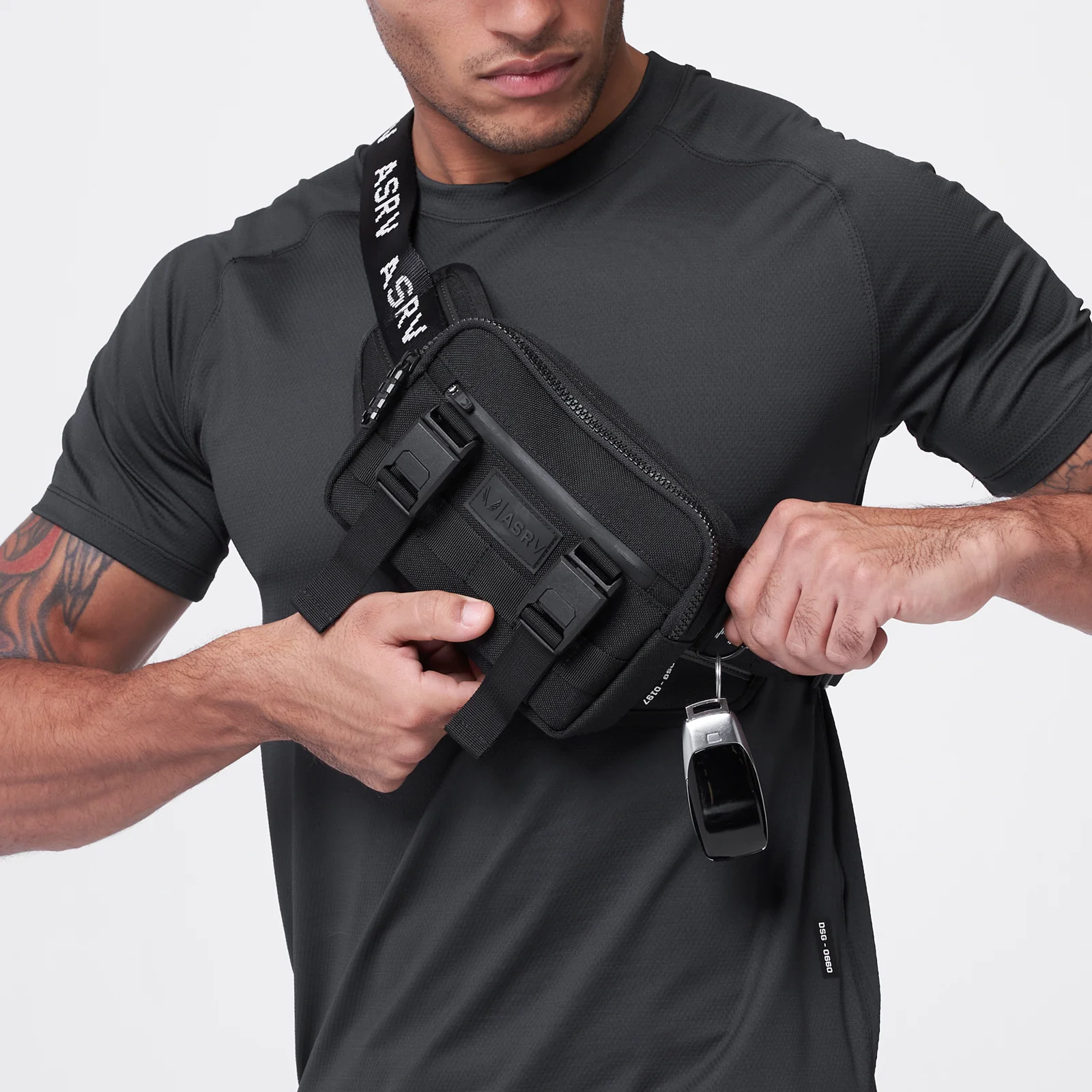 0197. Waterproof Cordura® Small Crossbody Bag - Black - Image 4