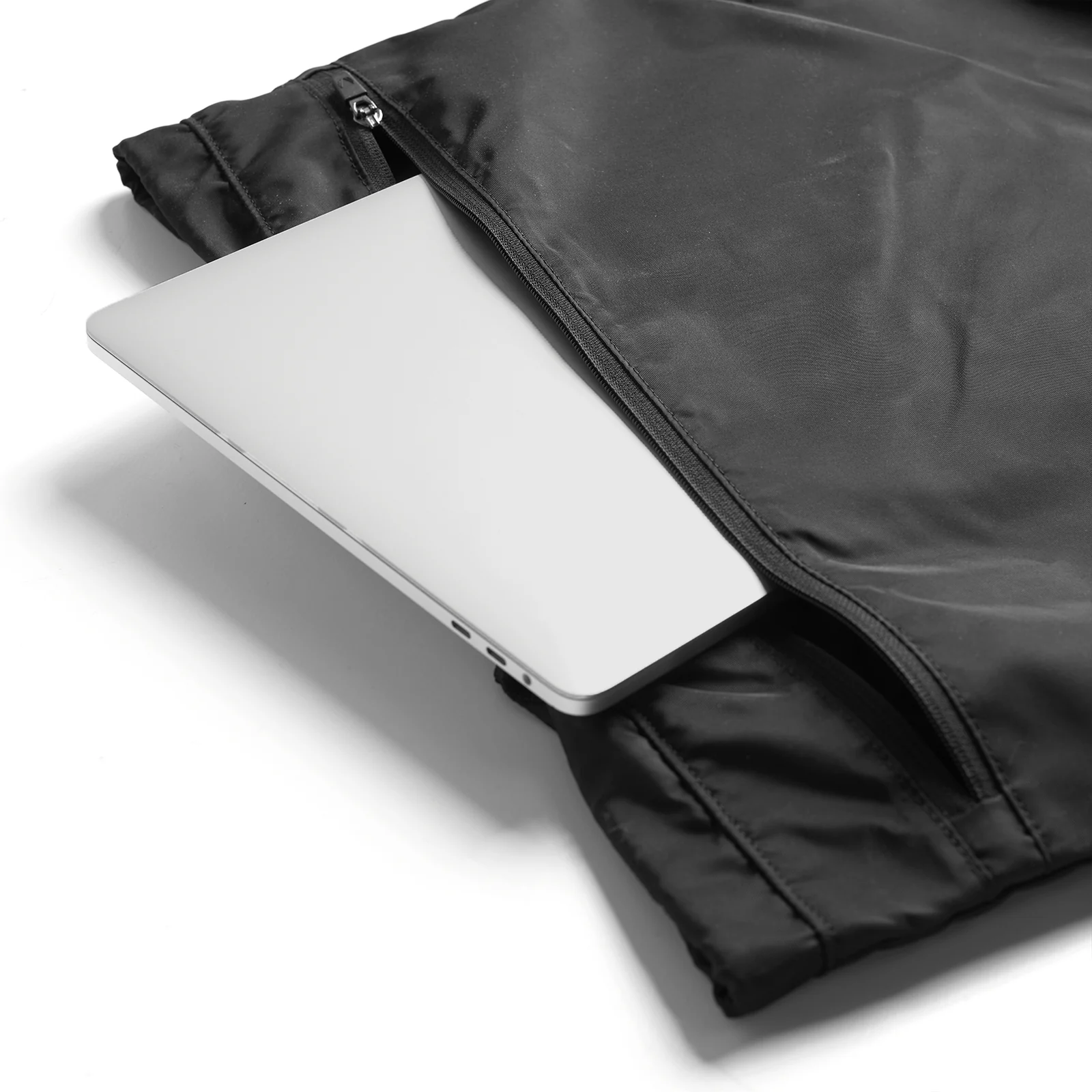 0505. Waterproof Rec Drawstring Backpack - Black/White - Image 3