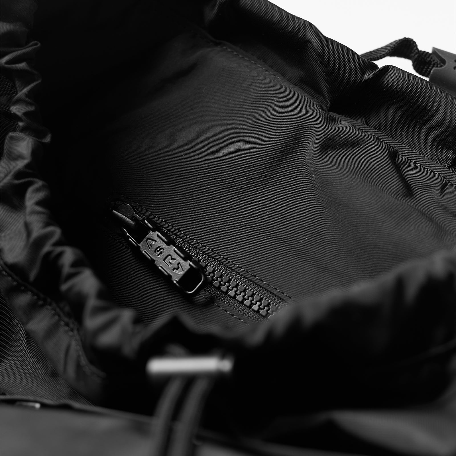 0505. Waterproof Rec Drawstring Backpack - Black/White - Image 4