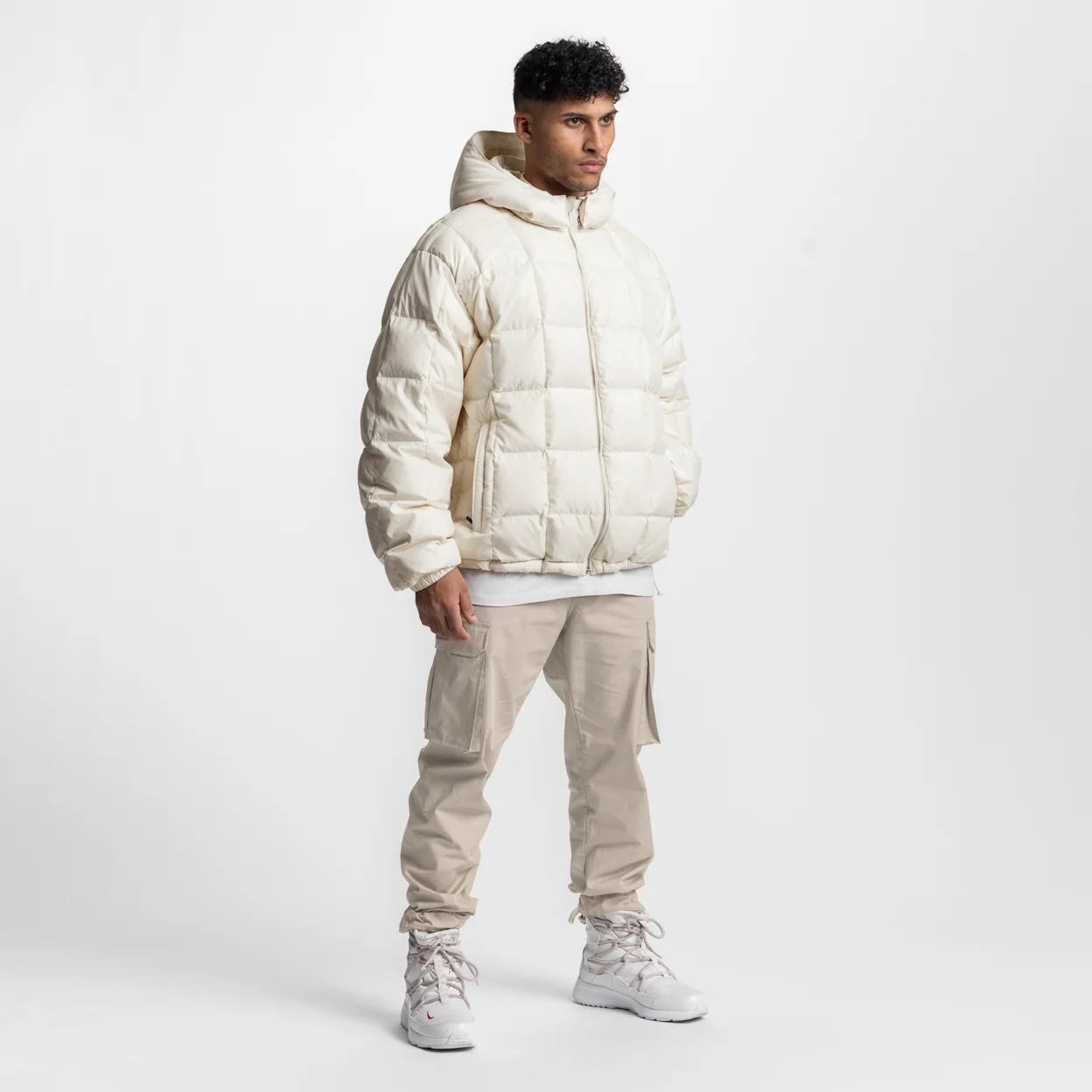 0551. Weather-Ready Down Puffer Jacket - Ivory Cream - Image 5