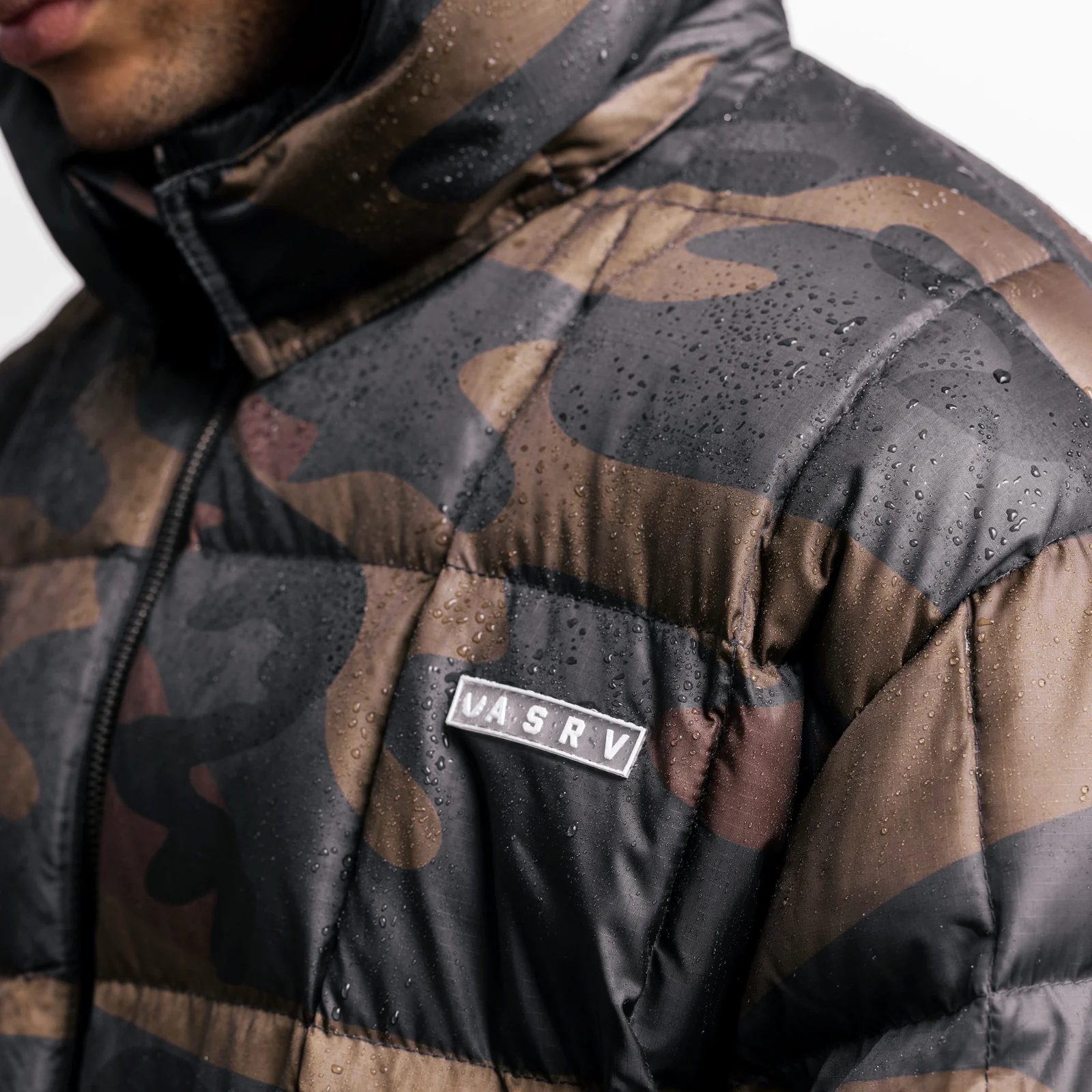 0551. Weather-Ready Down Puffer Jacket - Rust Camo - Image 9