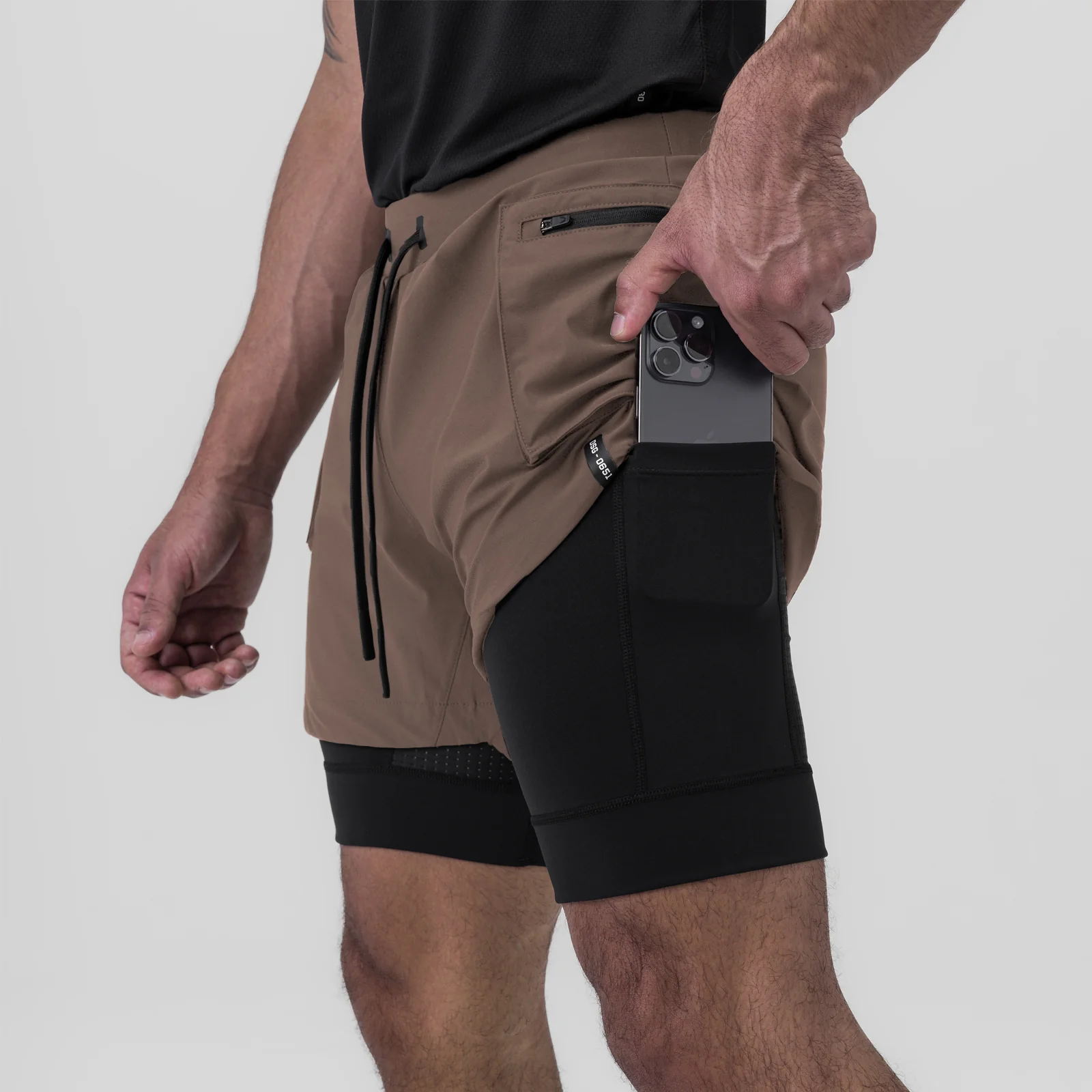 0651. Tetra-Lite® 5" Liner Cargo Short - Deep Taupe - Image 4