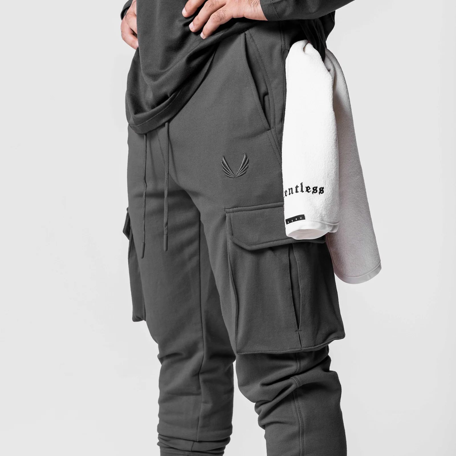 0654. Tech-Terry™ Cargo High Rib Jogger - Raven - Image 5
