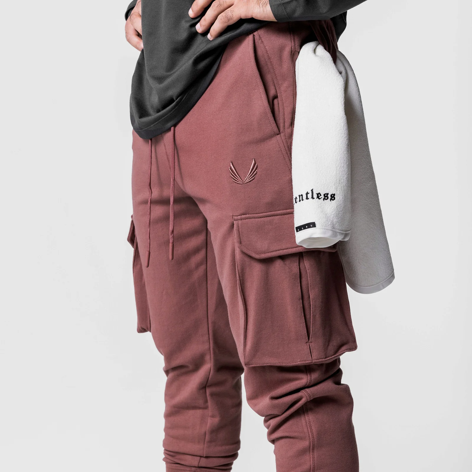 0654. Tech-Terry™ Cargo High Rib Jogger - Red Earth - Image 4