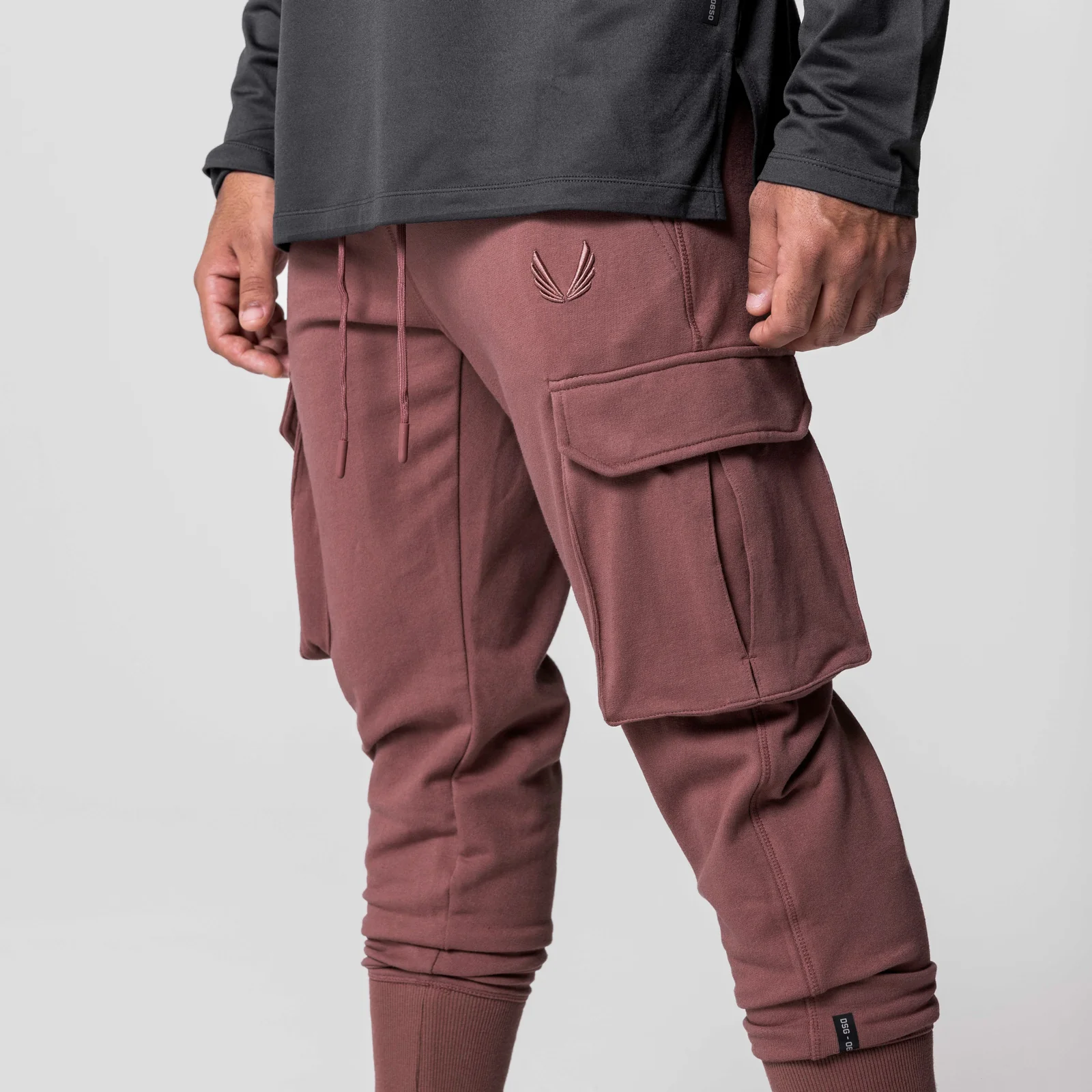 0654. Tech-Terry™ Cargo High Rib Jogger - Red Earth - Image 5