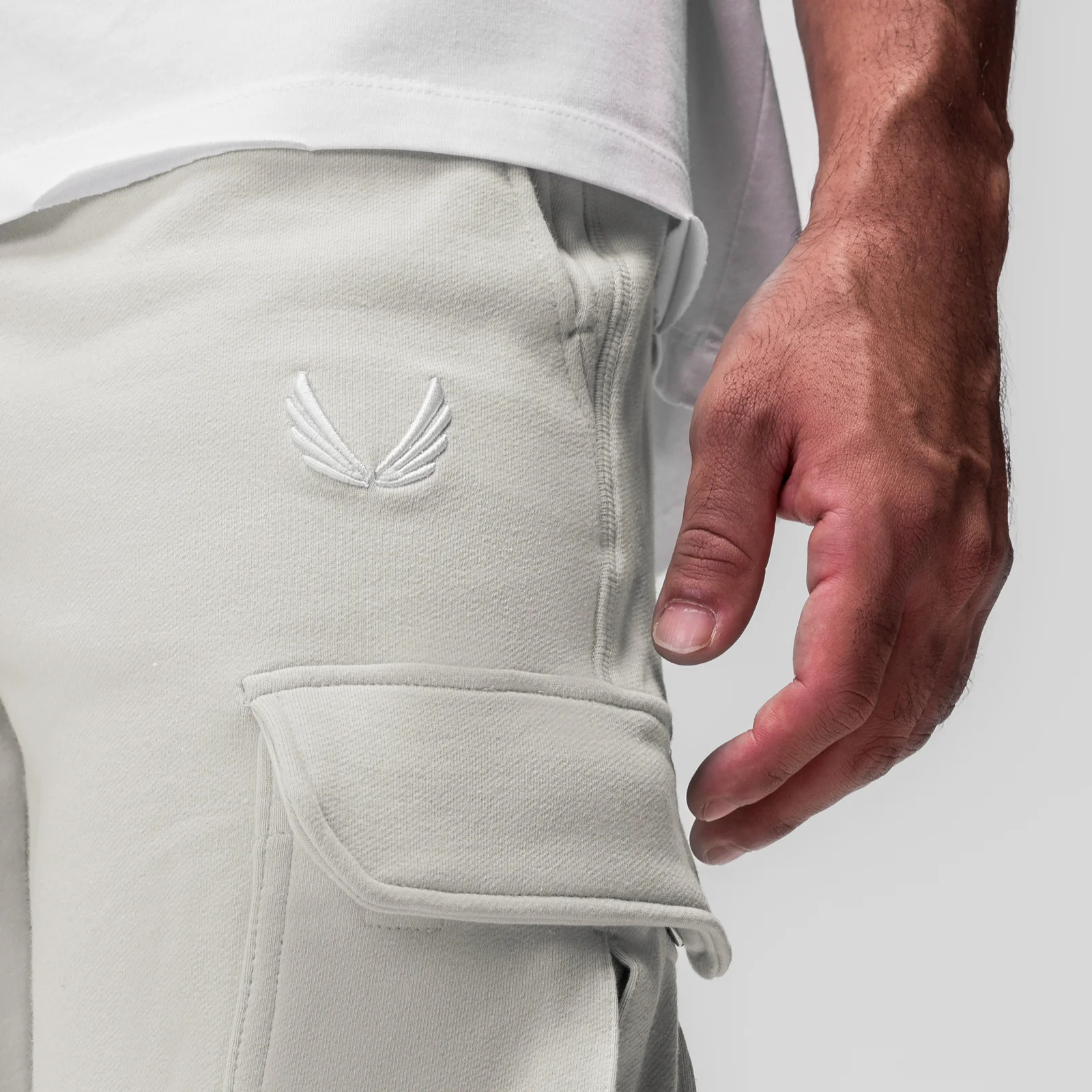 0654. Tech-Terry™ Cargo High Rib Jogger - Stone - Image 4