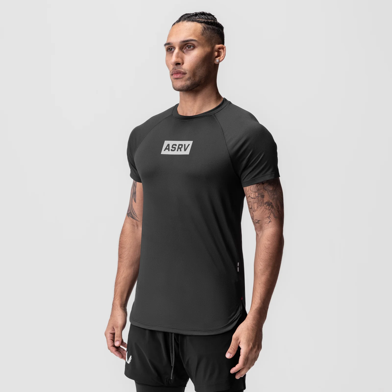 0660. AeroSilver® Established Tee - Black "Box Logo" - Image 2