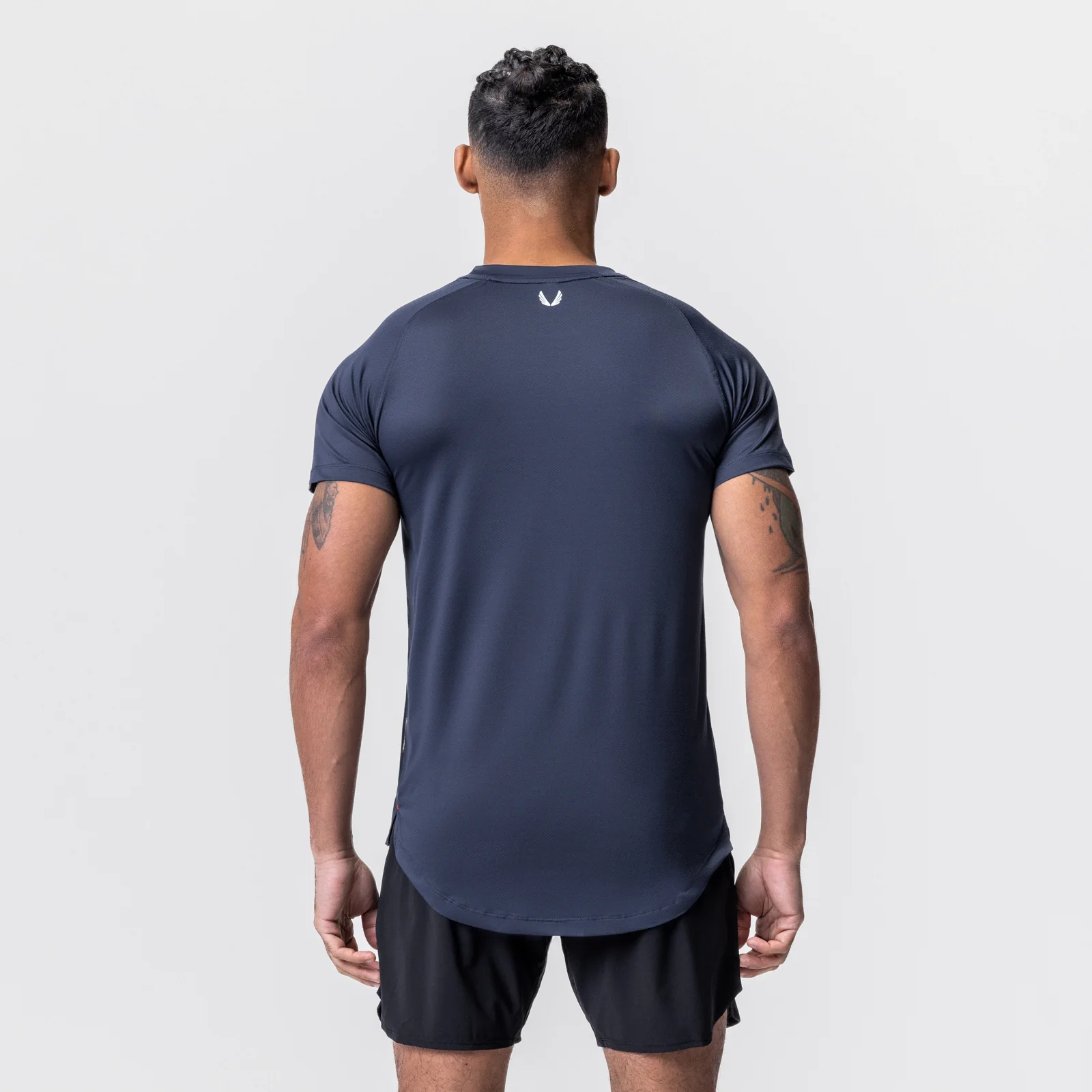 0660. AeroSilver® Established Tee - Navy "Box Logo" - Image 3