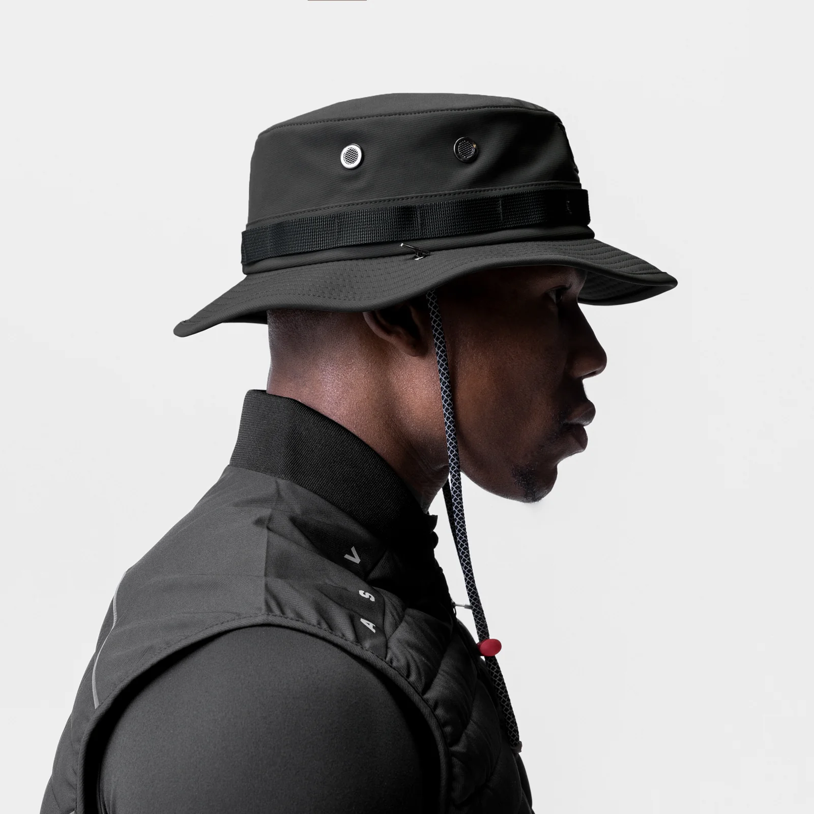 0718. Waterproof Vented Boonie Hat - Black - Image 3