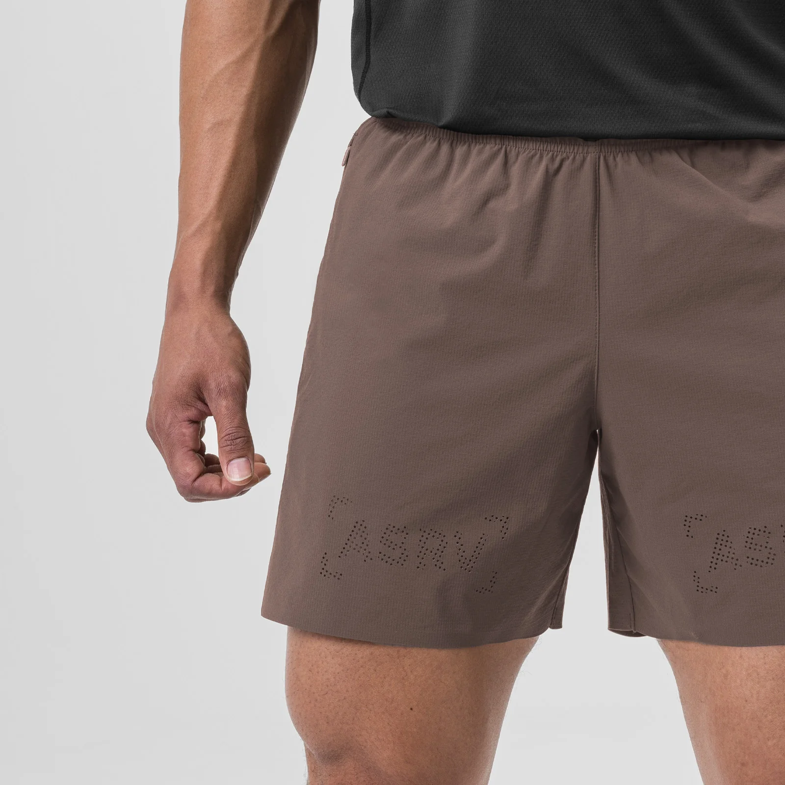 0737. Ripstop 6" Perforated Short - Deep Taupe - Image 5