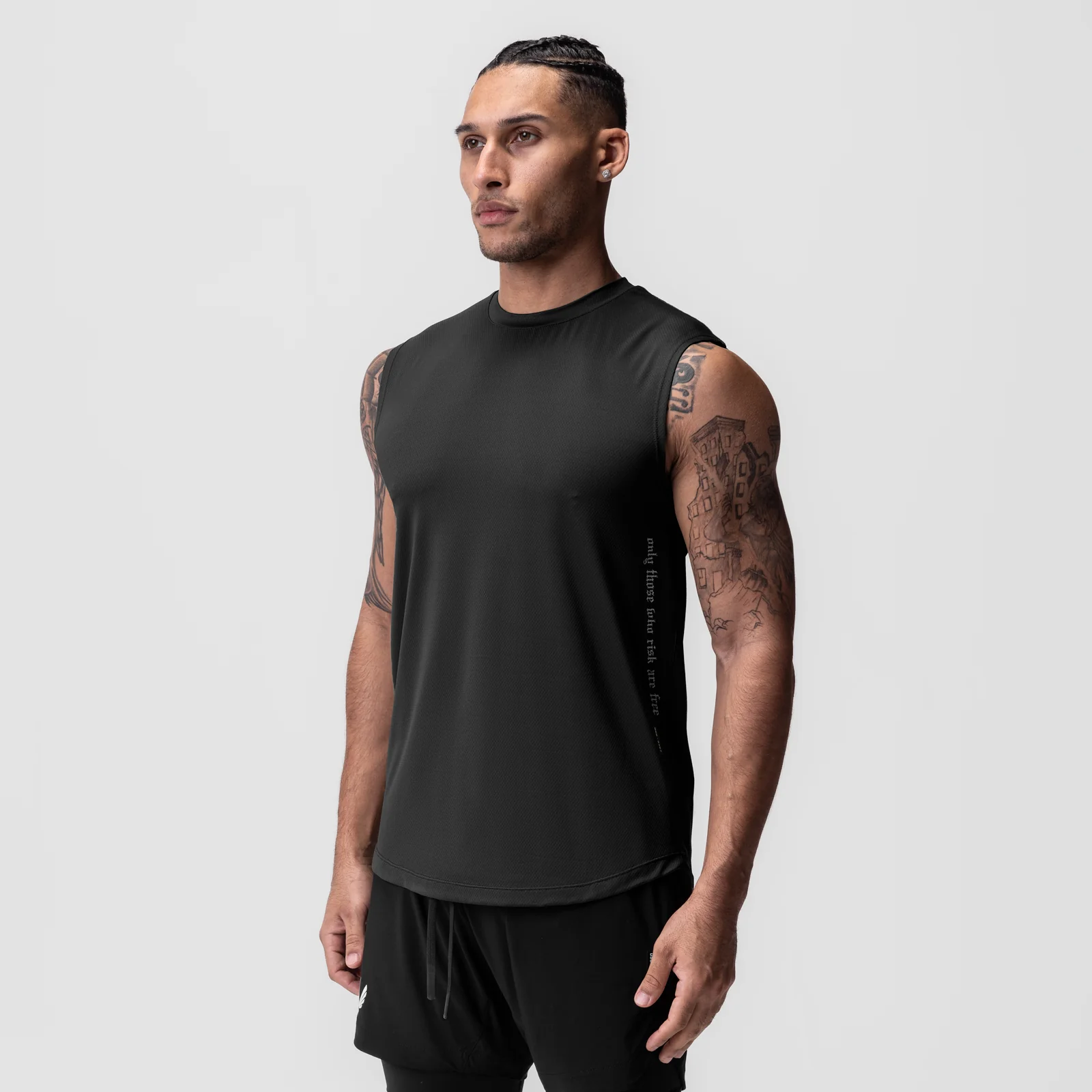 0757. AeroSilver® Cutoff Tank - Black "OTWR" - Image 2