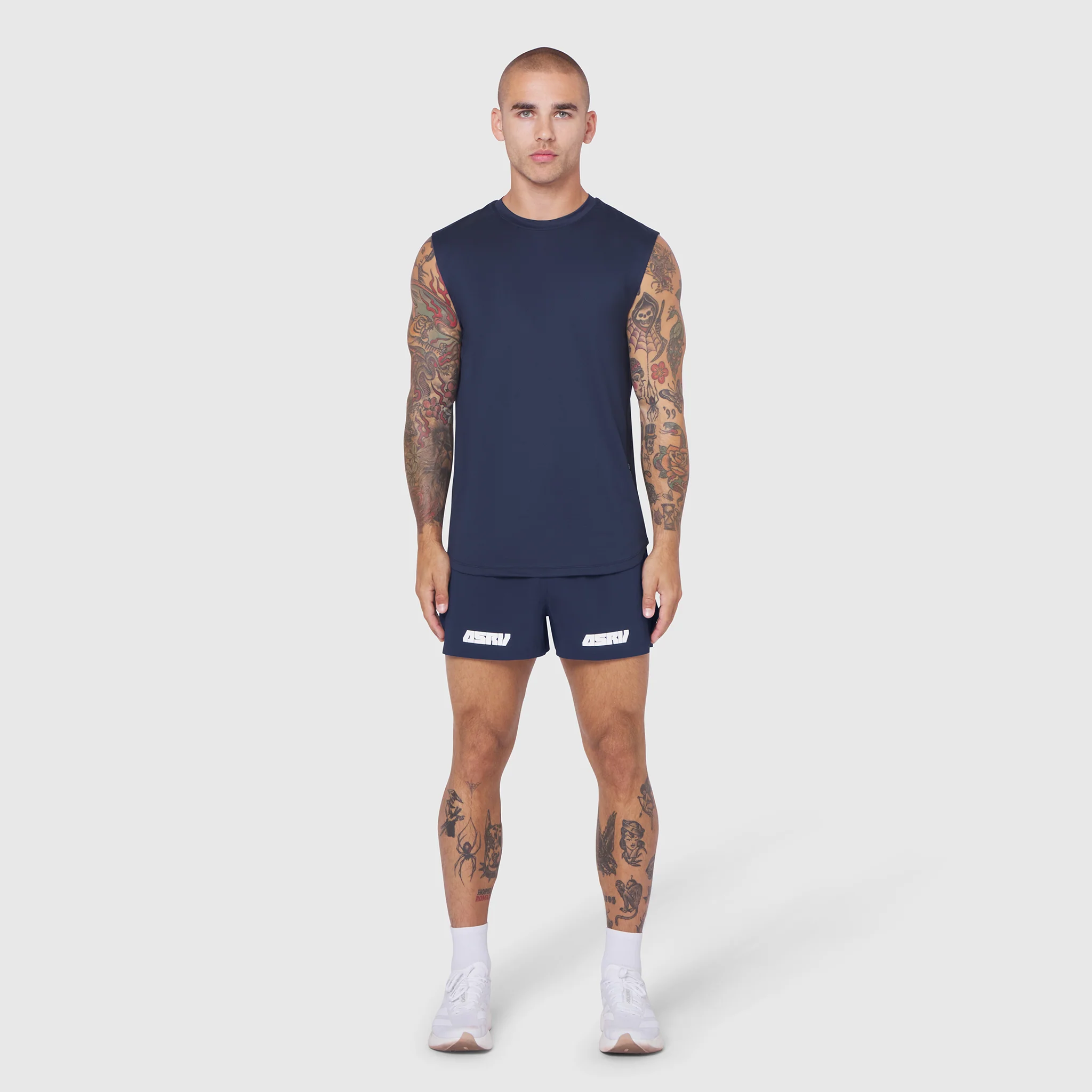0757. AeroSilver® Cutoff Tank - Navy - Image 6