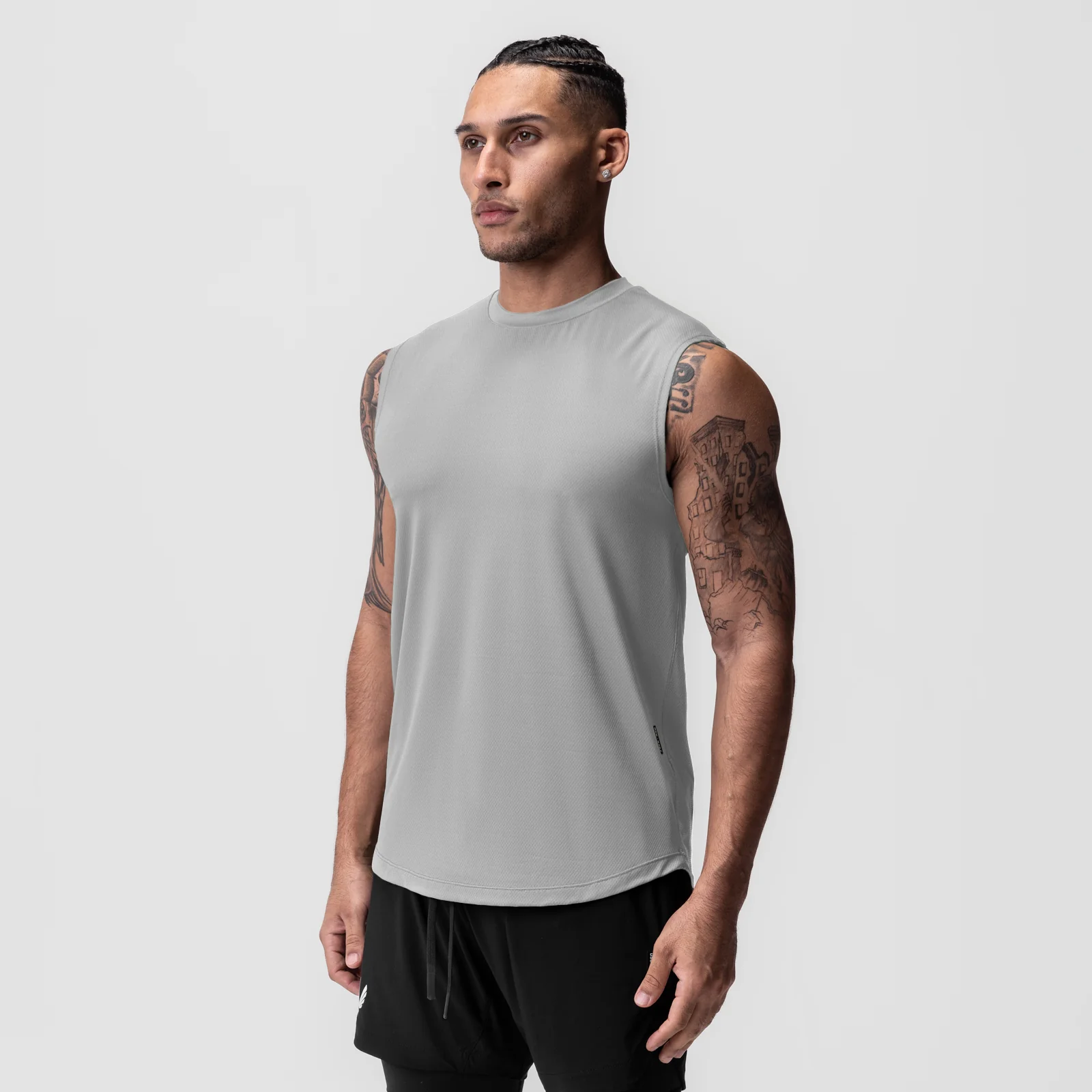 0757. AeroSilver® Cutoff Tank - Slate Grey - Image 2