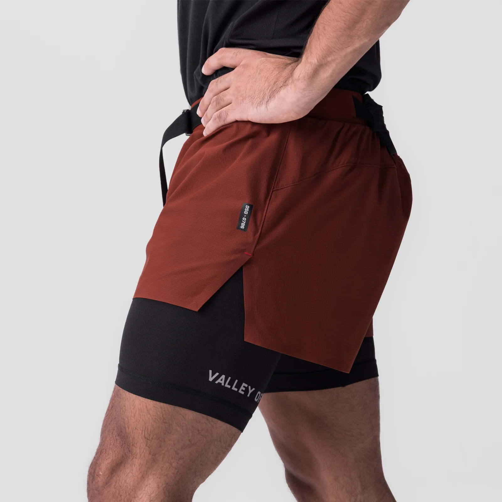 0786. Ripstop 3" Belt Pack Short - Brick/Black - Image 9