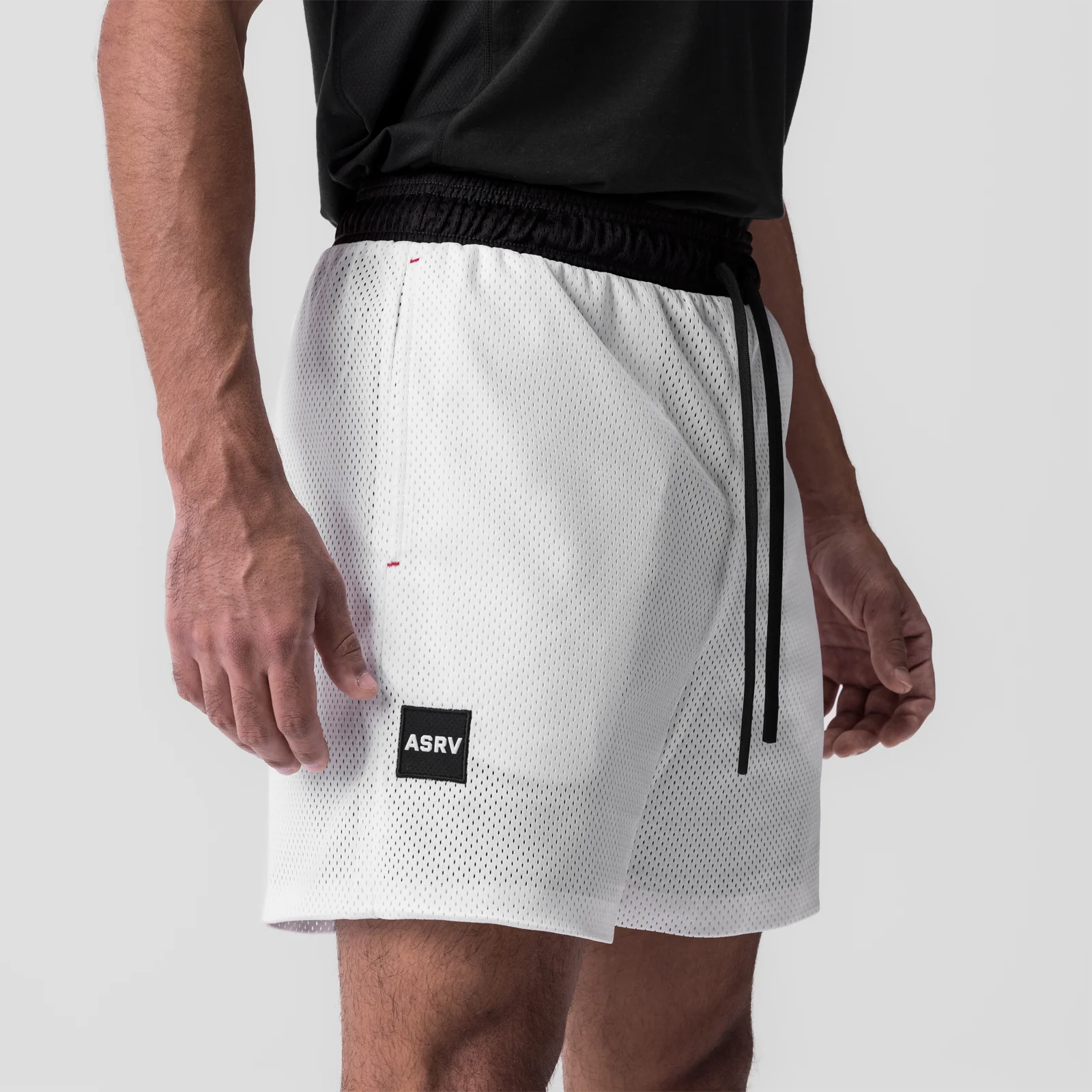 0795. SilverPlus™ Mesh Reversible Short - Black/White - Image 8