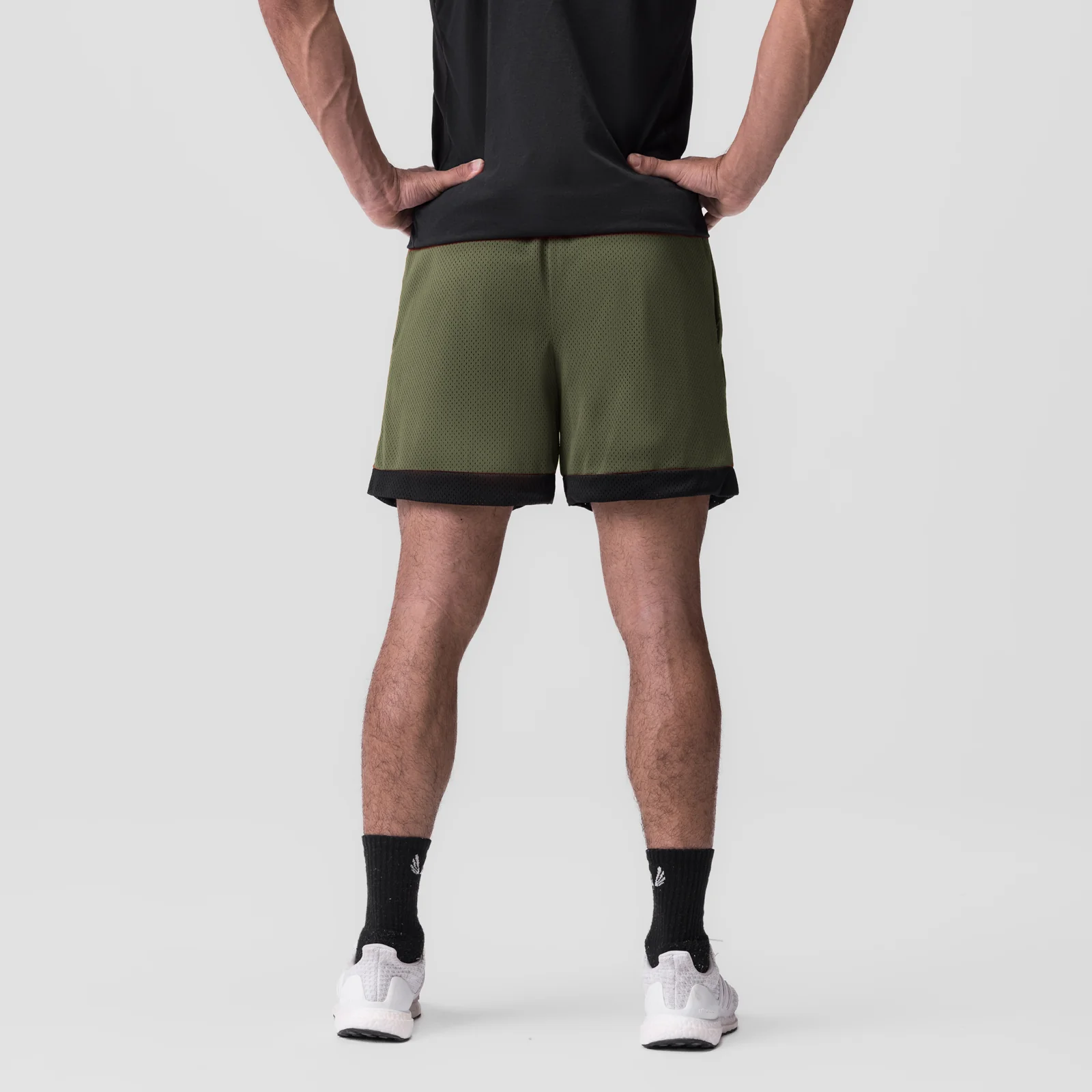 0795. SilverPlus™ Mesh Reversible Short - Olive/Black - Image 4