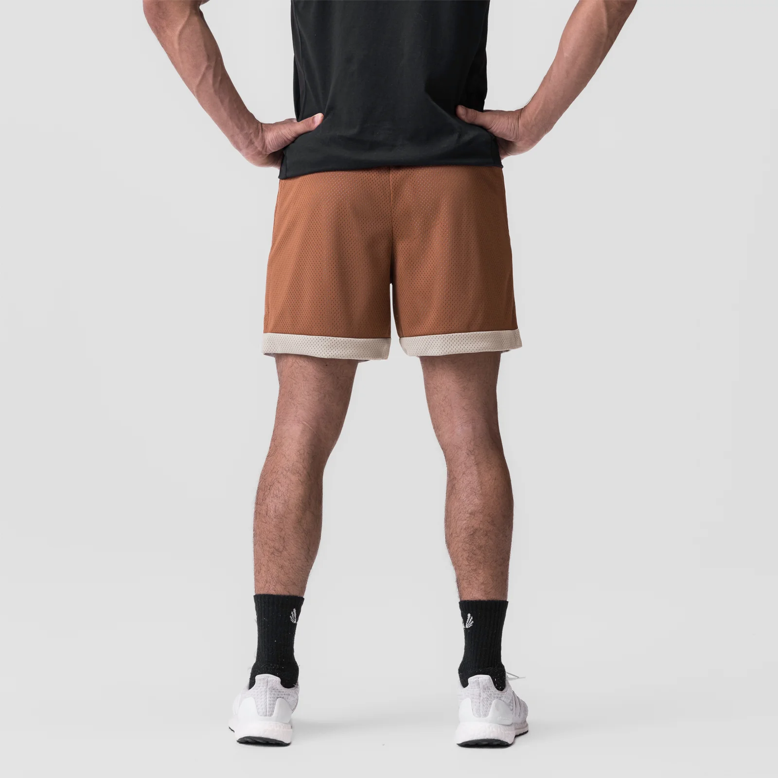 0795. SilverPlus™ Mesh Reversible Short - Rust/Beige - Image 4