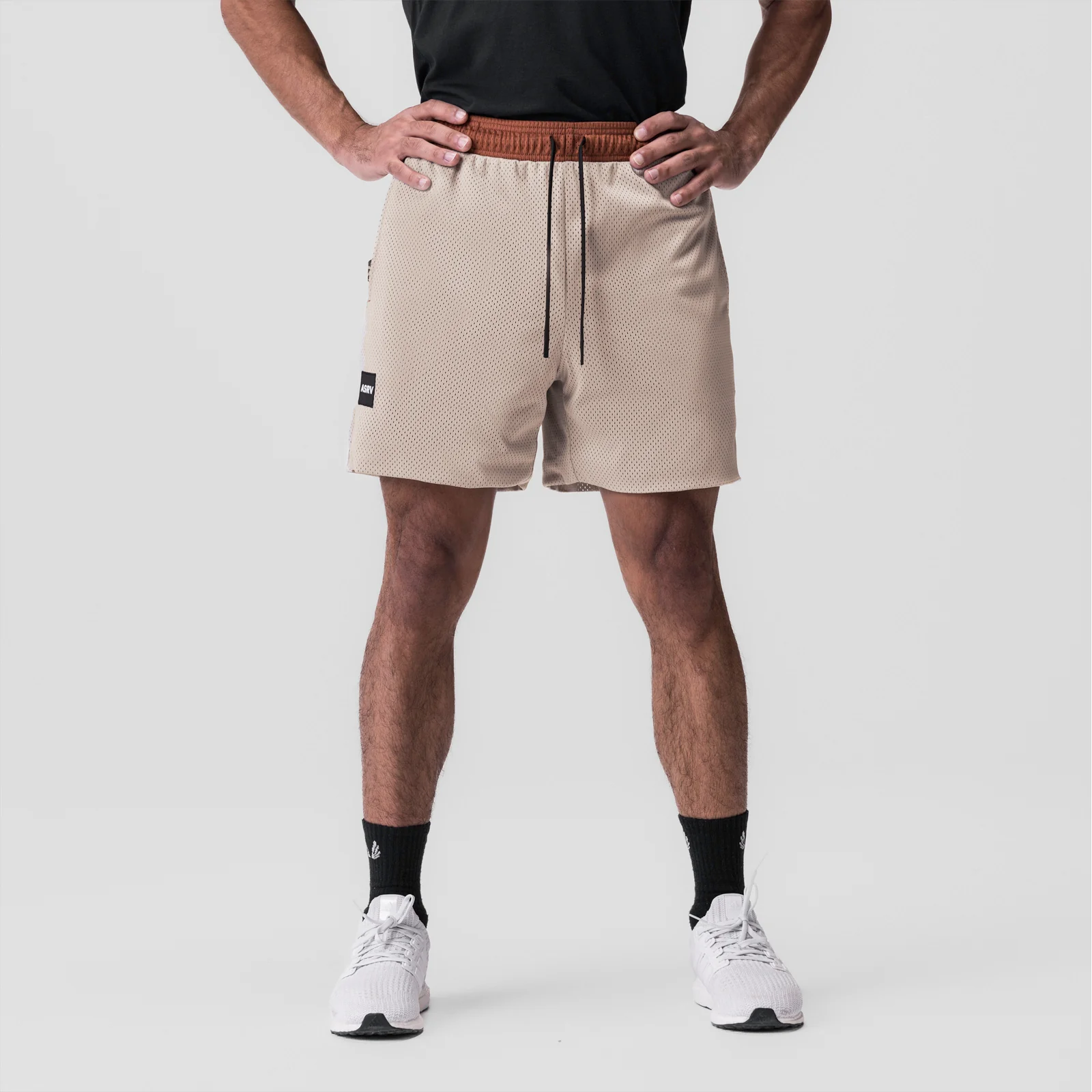 0795. SilverPlus™ Mesh Reversible Short - Rust/Beige - Image 5