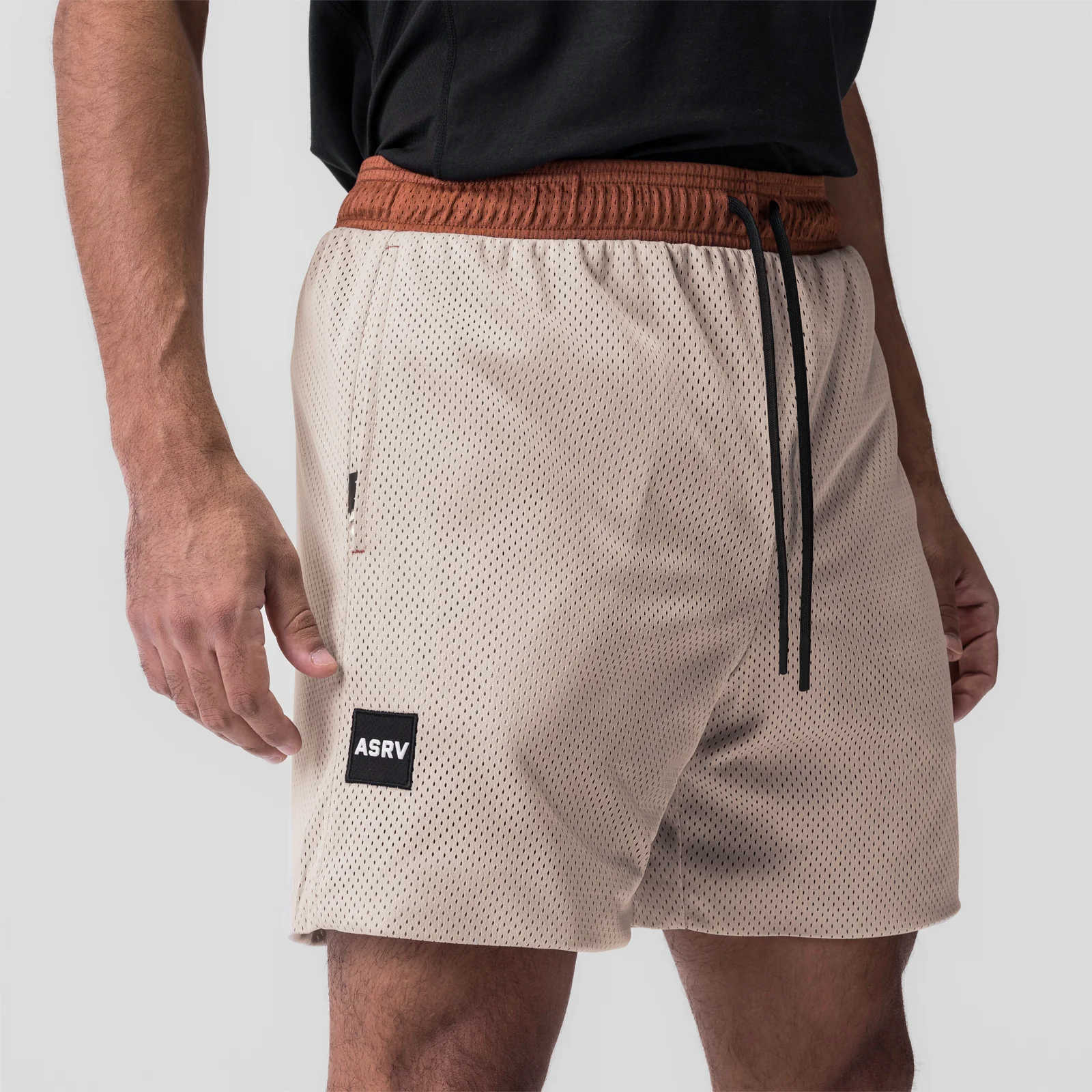 0795. SilverPlus™ Mesh Reversible Short - Rust/Beige - Image 6