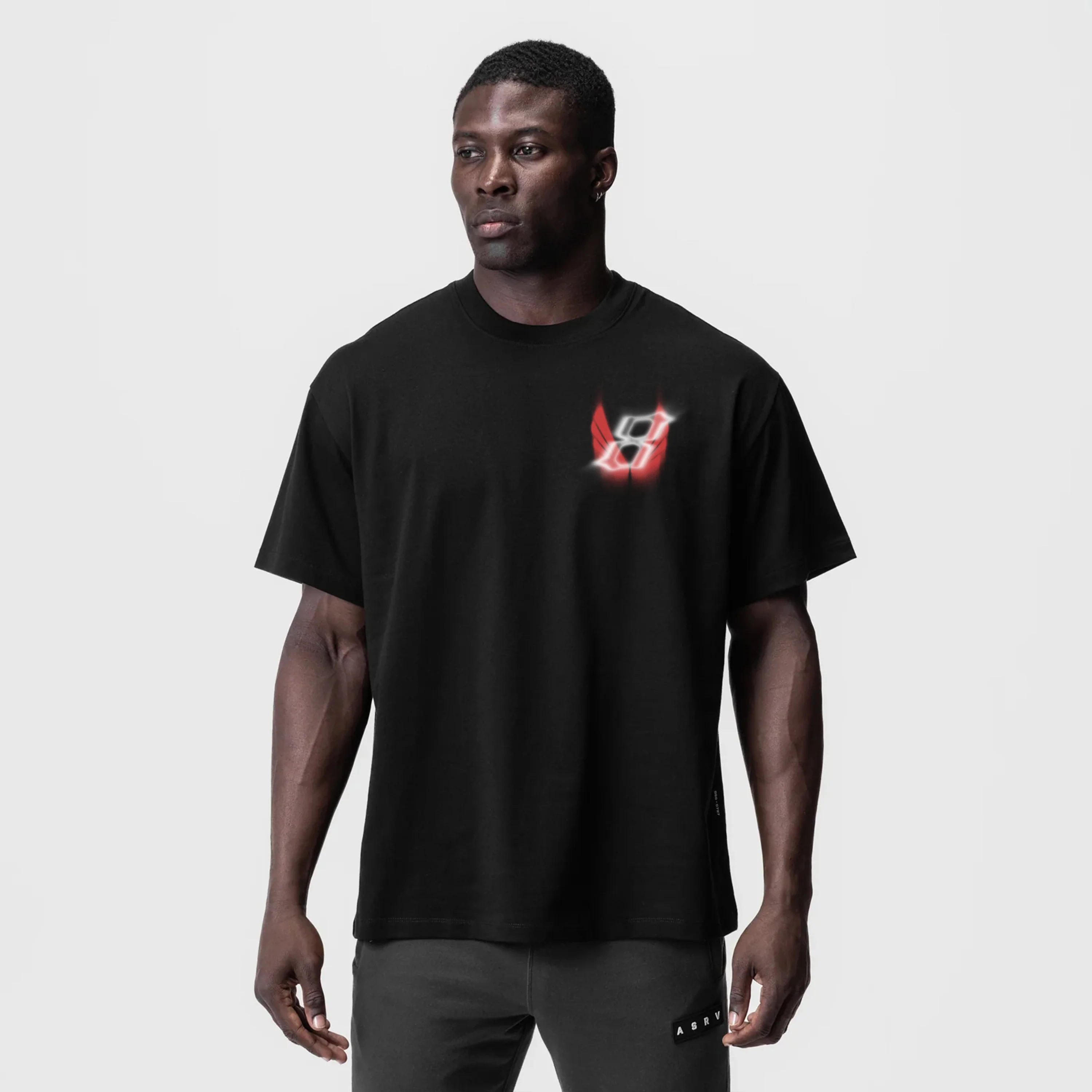 0797. Tech Essential™ Relaxed Tee - Black "Infinite Mindset" - Image 2