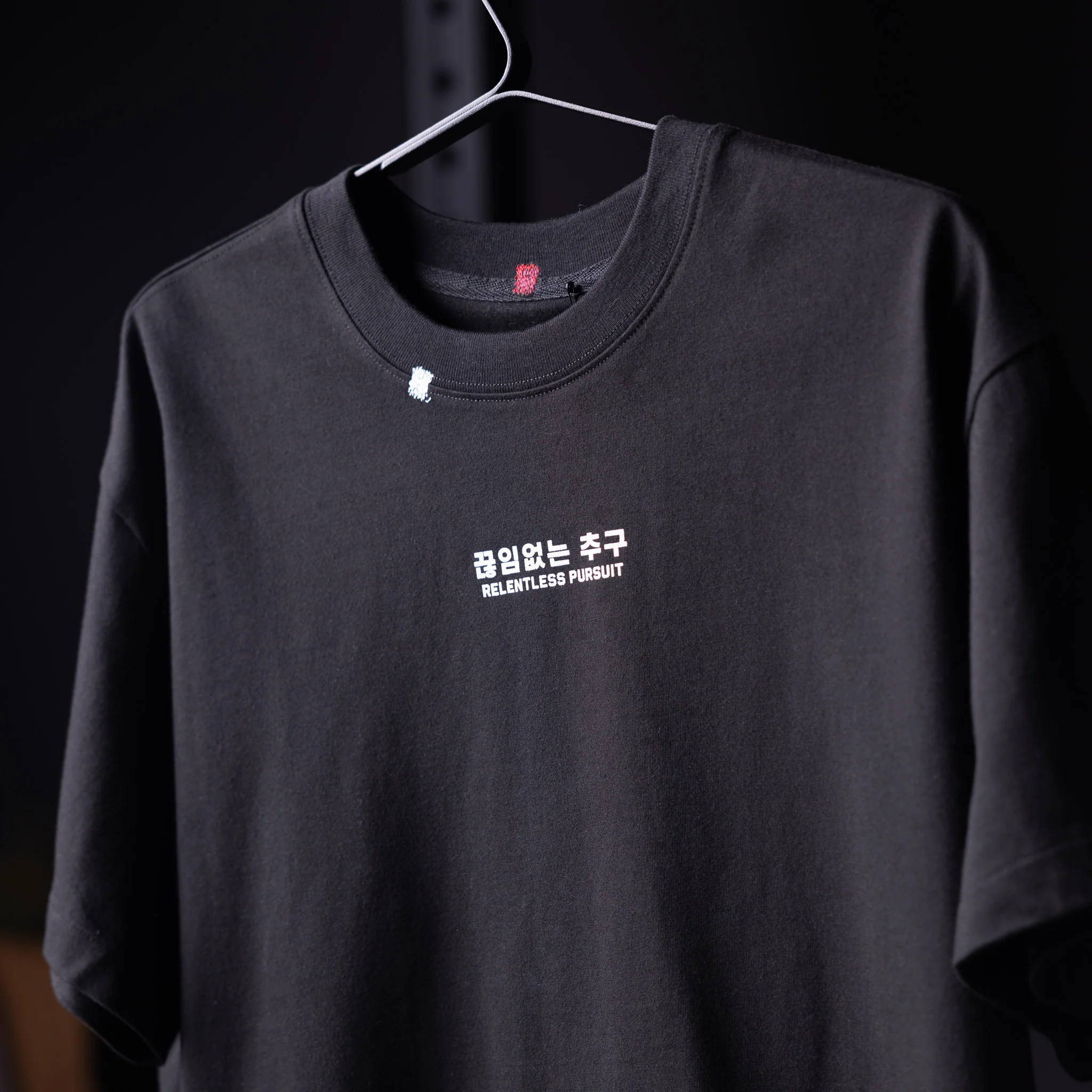 0797. Tech Essential™ Relaxed Tee - Black "Marble 8" - Image 4