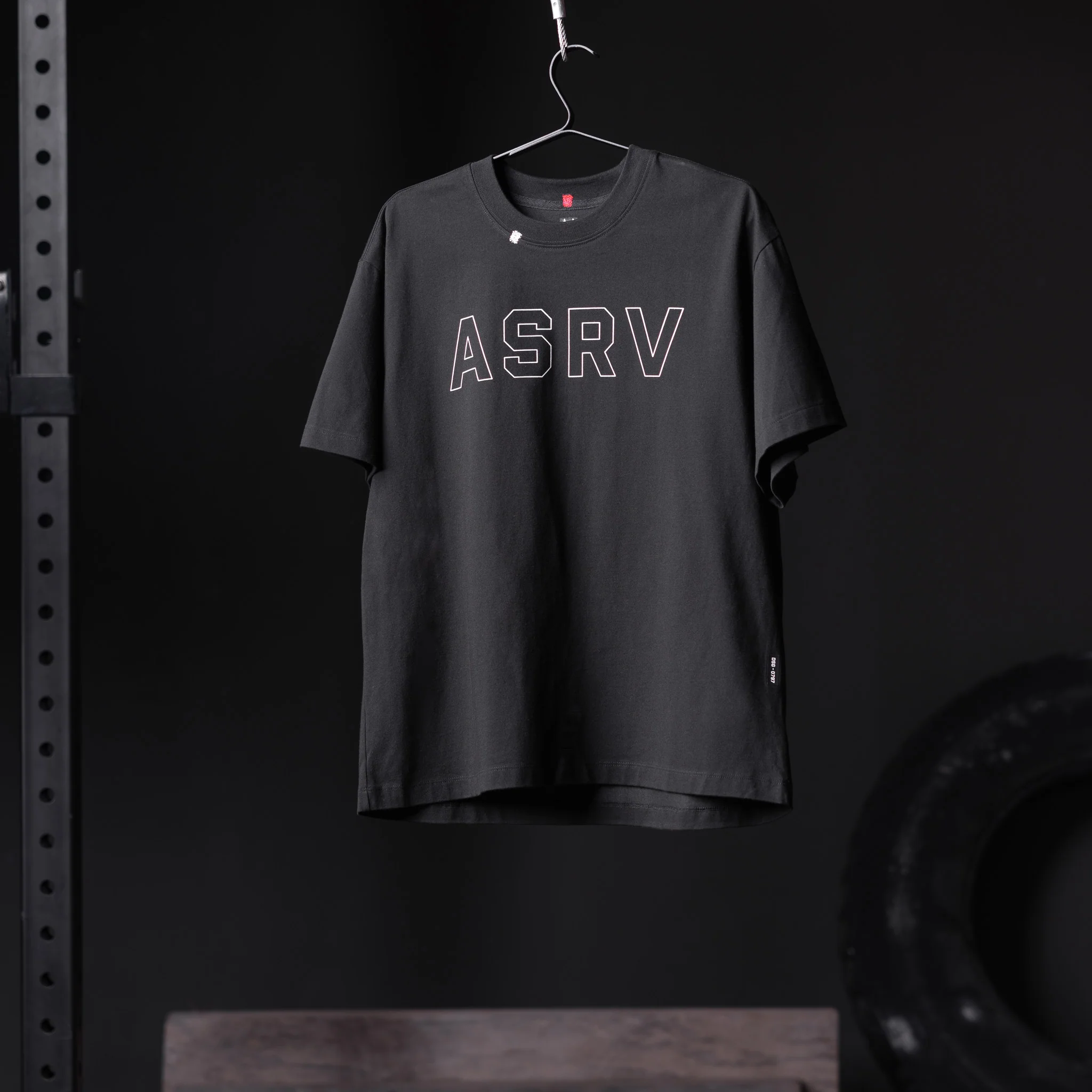 0797. Tech Essential™ Relaxed Tee - Black "Outline" - Image 2