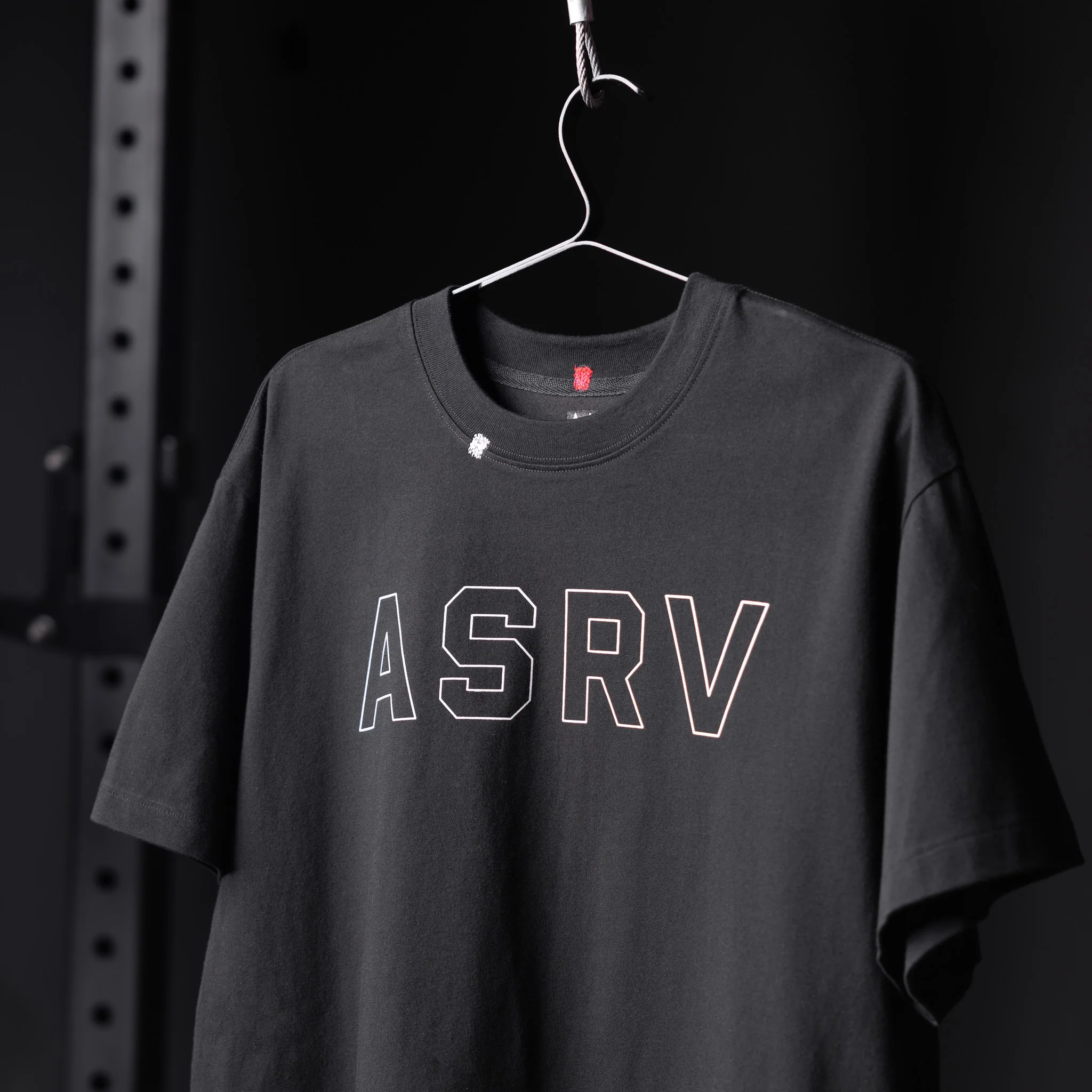 0797. Tech Essential™ Relaxed Tee - Black "Outline" - Image 4