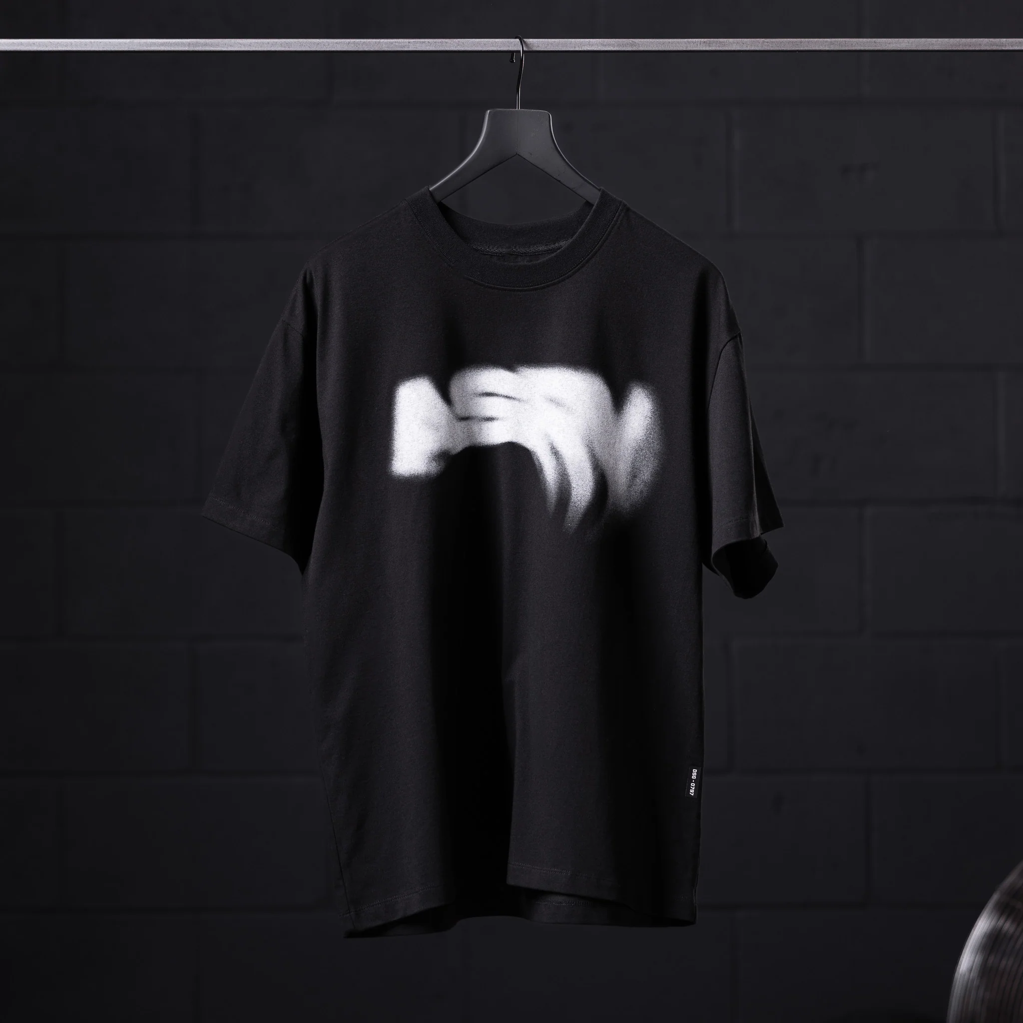 0797. Tech Essential™ Relaxed Tee - Black "Signal Lost" - Image 4