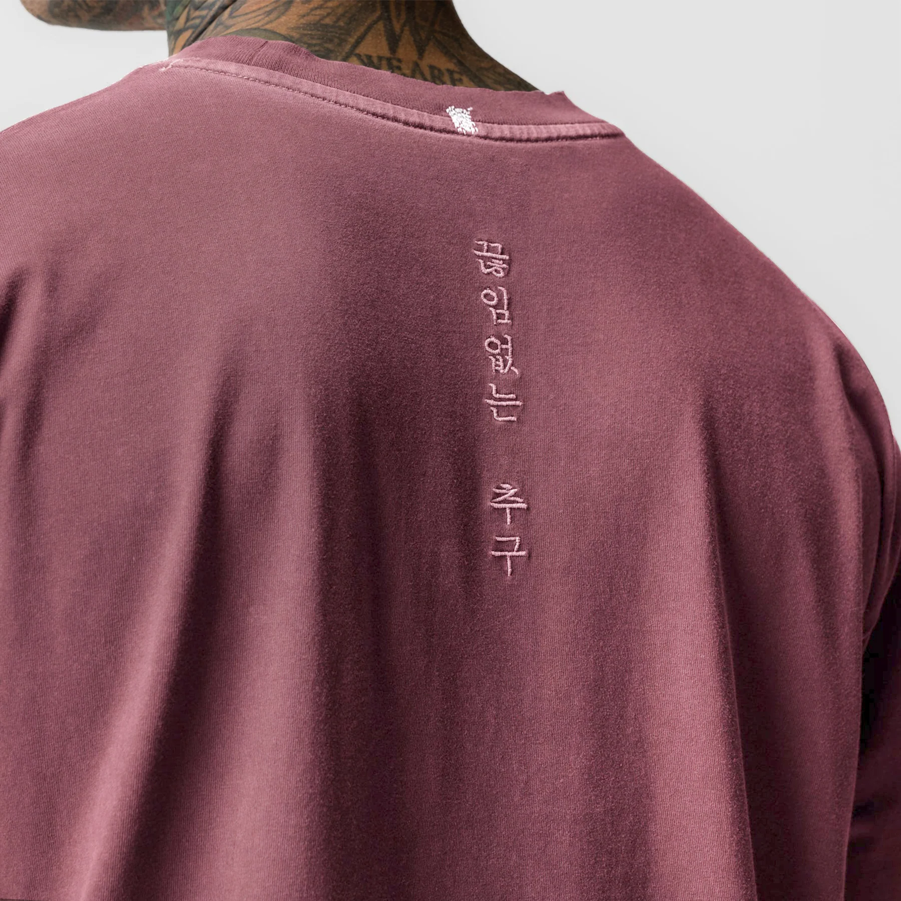 0797. Tech Essential™ Relaxed Tee - Faded Crimson "Global" - Image 3