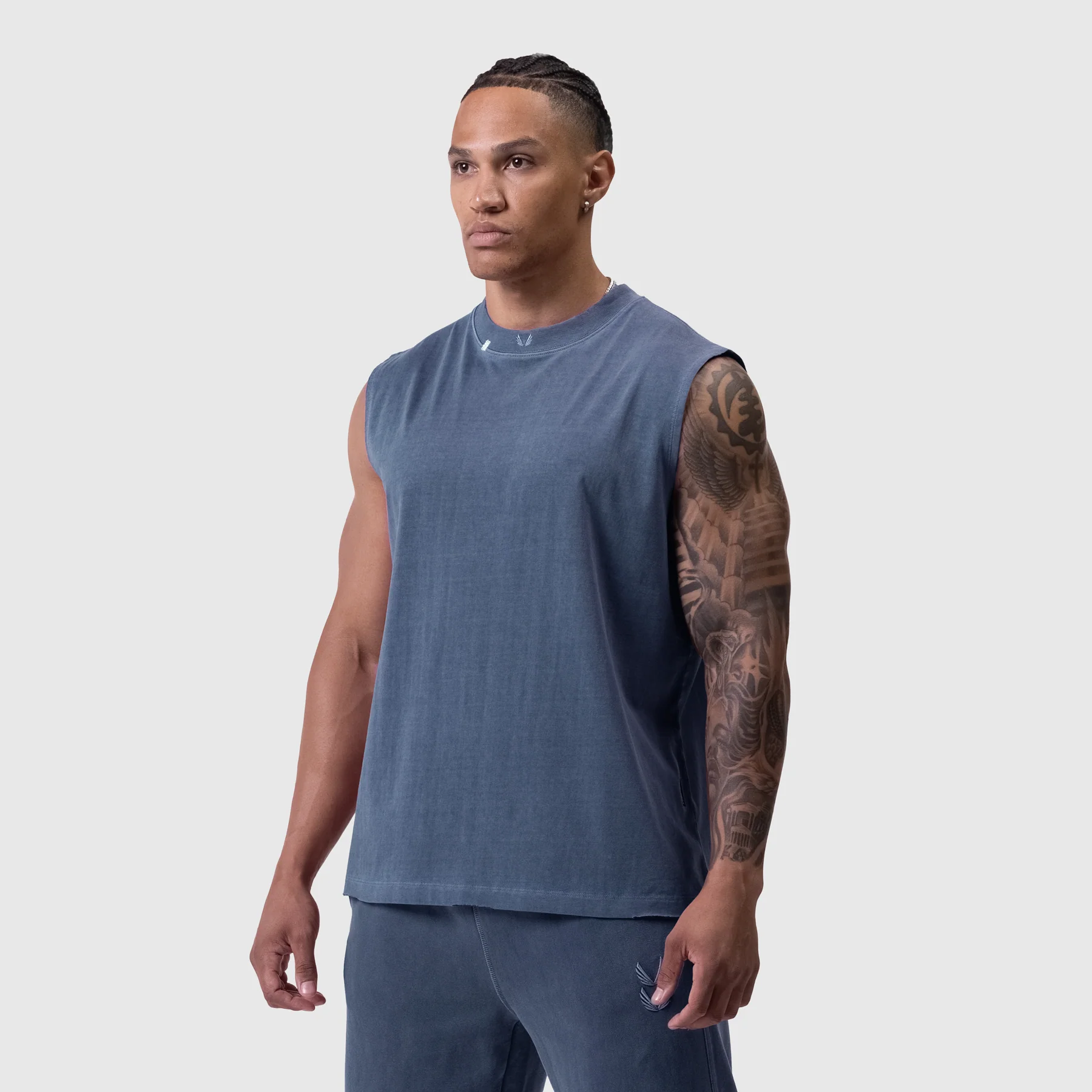 0807. Tech Essential™ Relaxed Cutoff - Faded Navy - Image 2