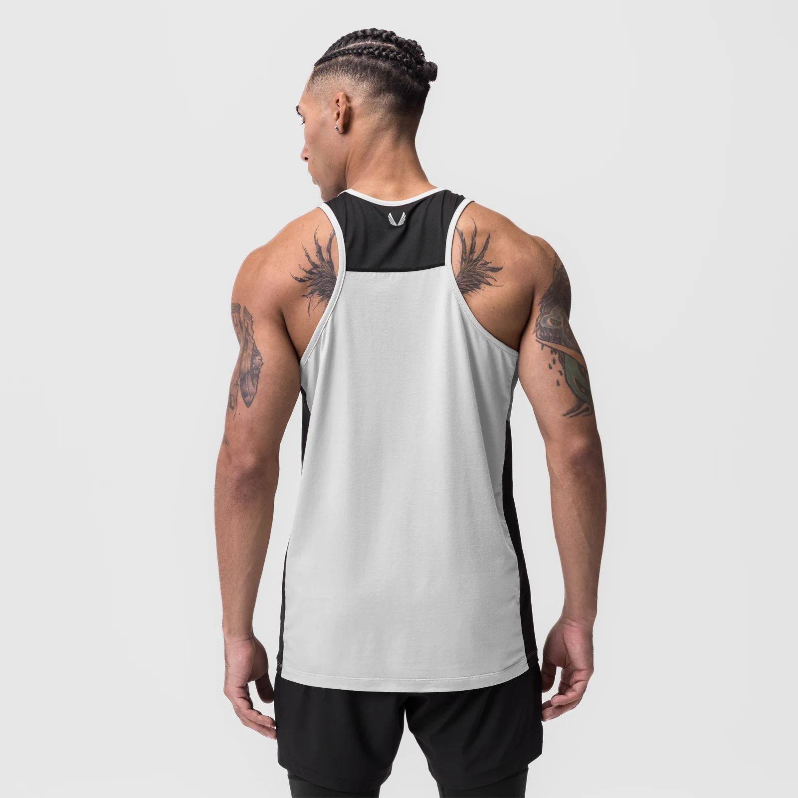 0809. Supima® Mesh Panel Training Singlet - White - Image 3