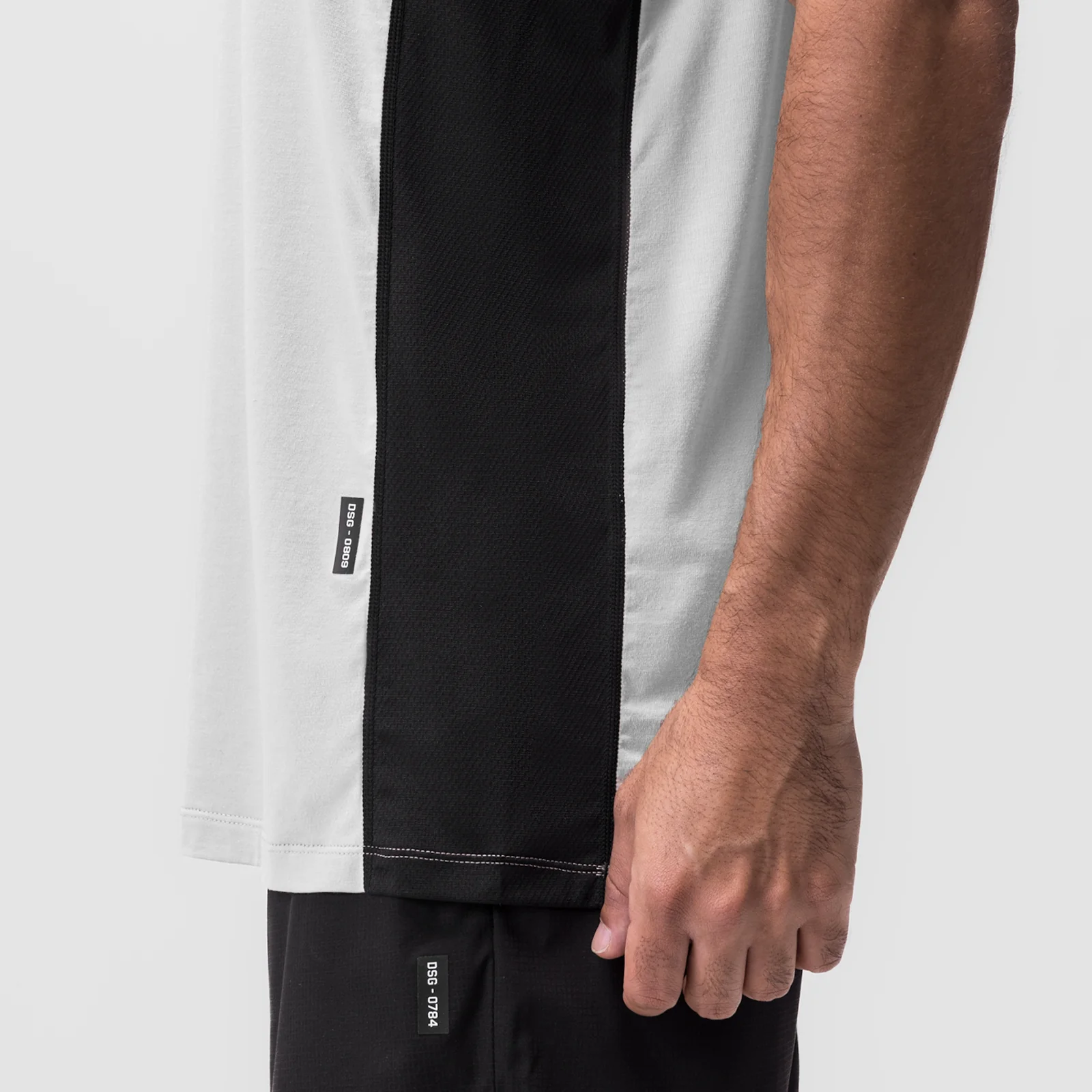 0809. Supima® Mesh Panel Training Singlet - White - Image 4