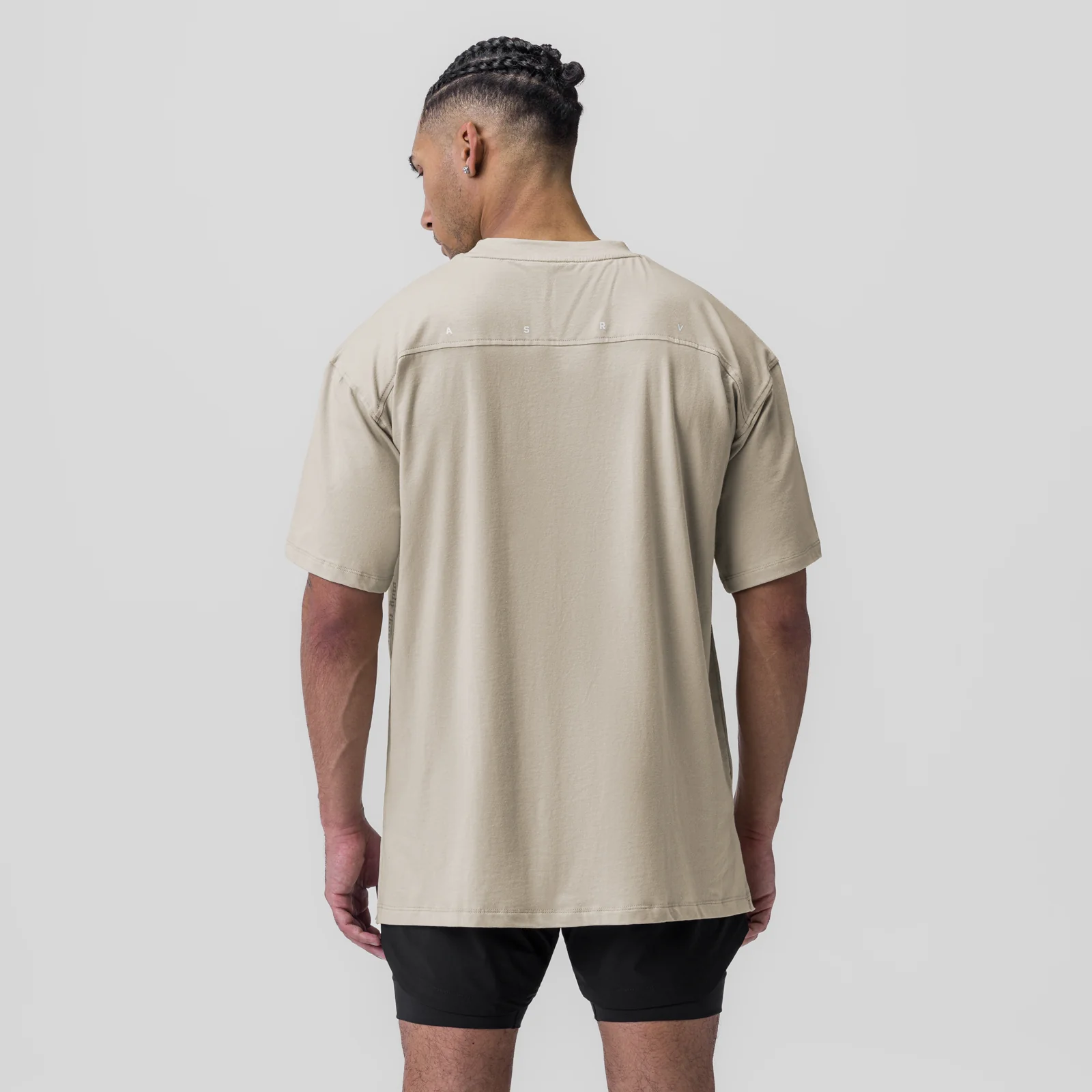 0824. Supima® Oversized Tee - Sand Smoke - Image 3