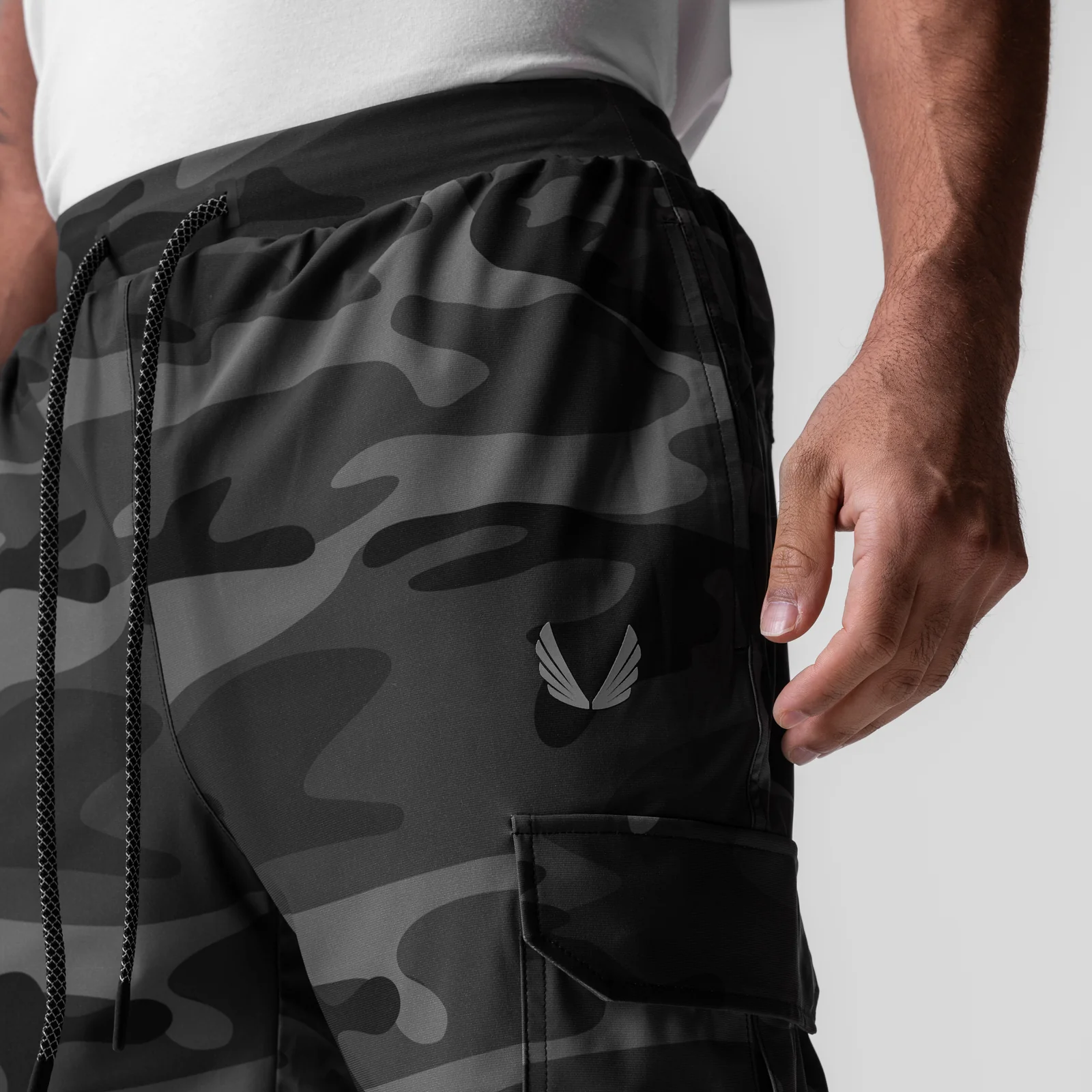 0825. Tetra-Lite® Cargo High Rib Jogger - Black Camo "Reflective" - Image 3