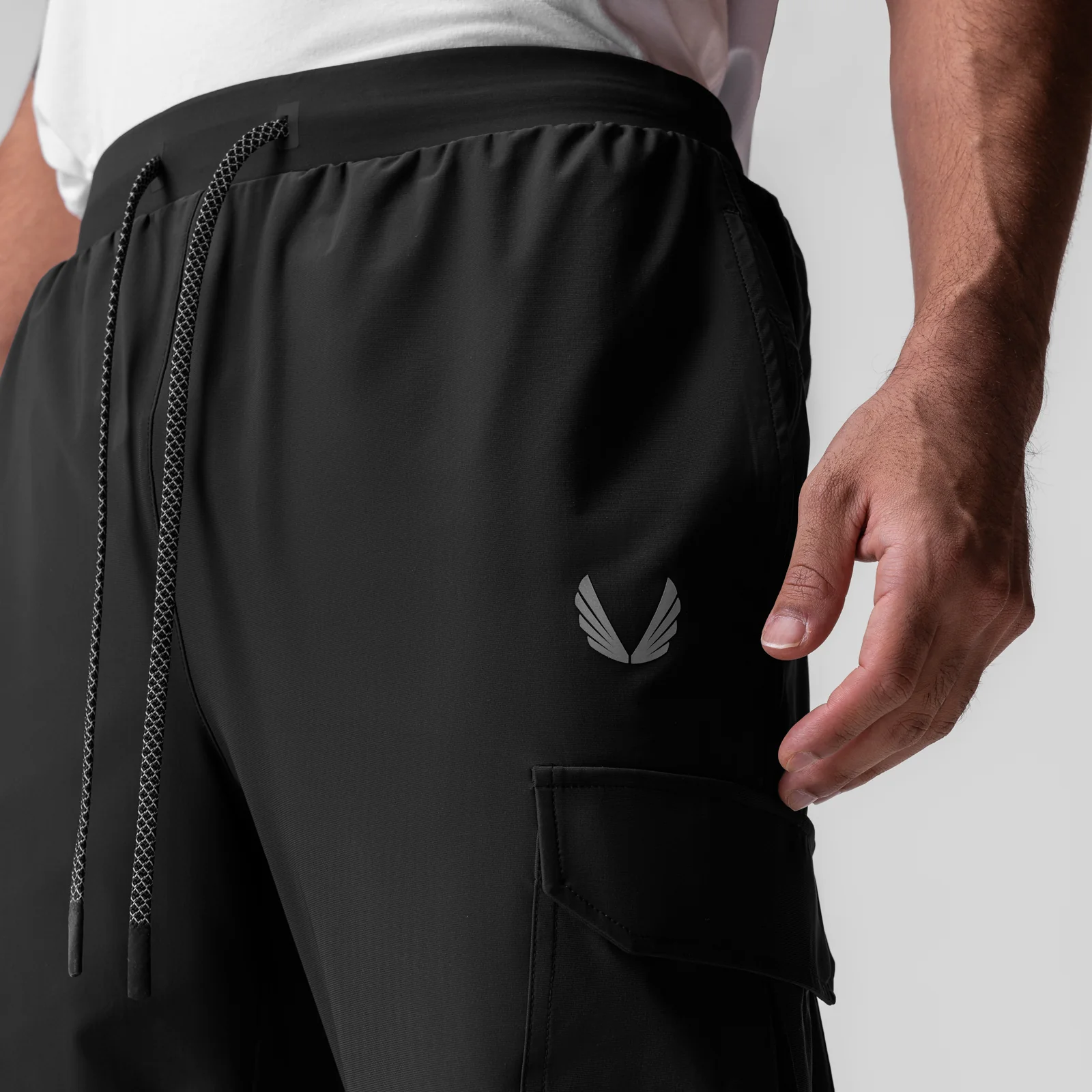 0825. Tetra-Lite® Cargo High Rib Jogger - Black "Reflective" - Image 3