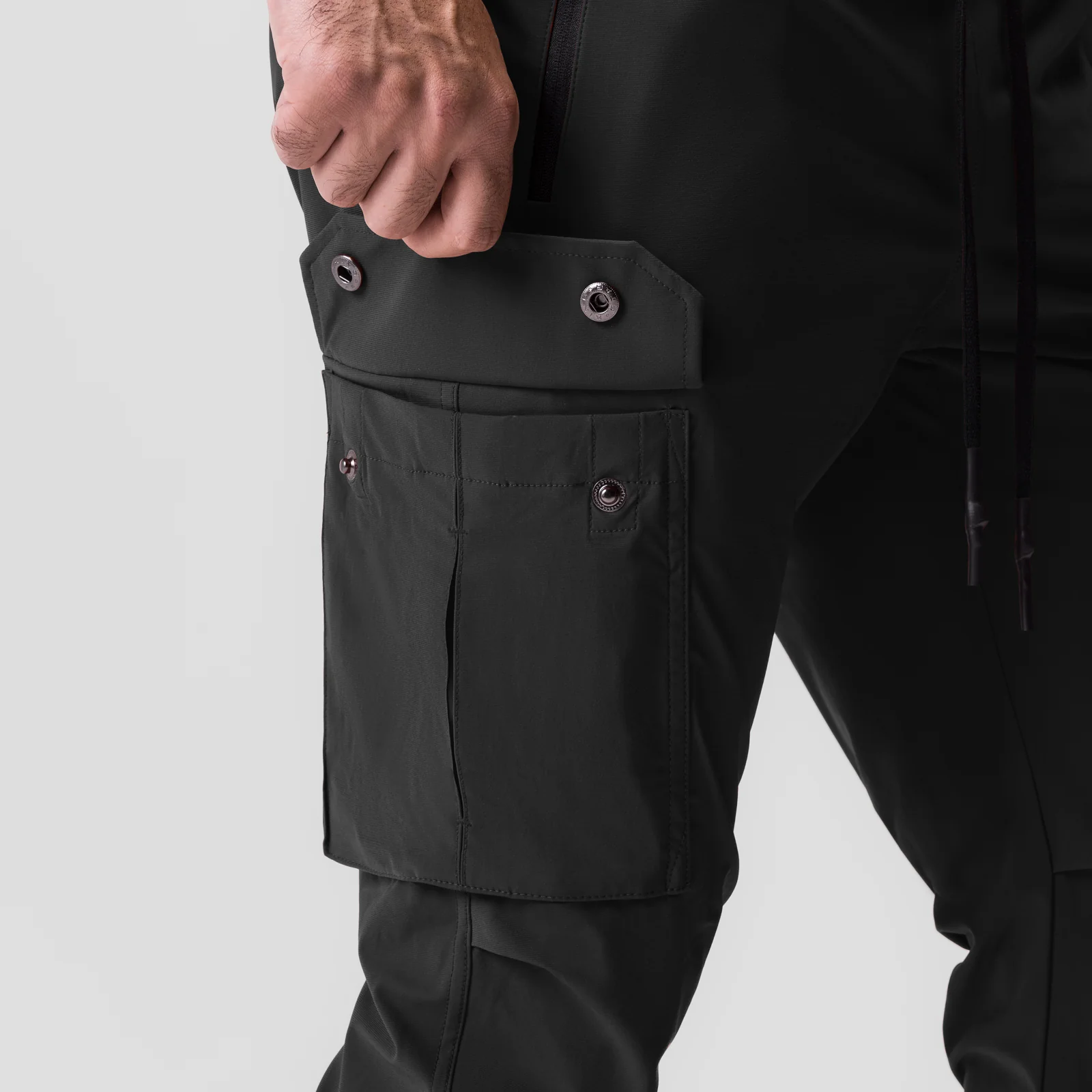 0825. Tetra-Lite® Cargo High Rib Jogger - Black "White Wings" - Image 4