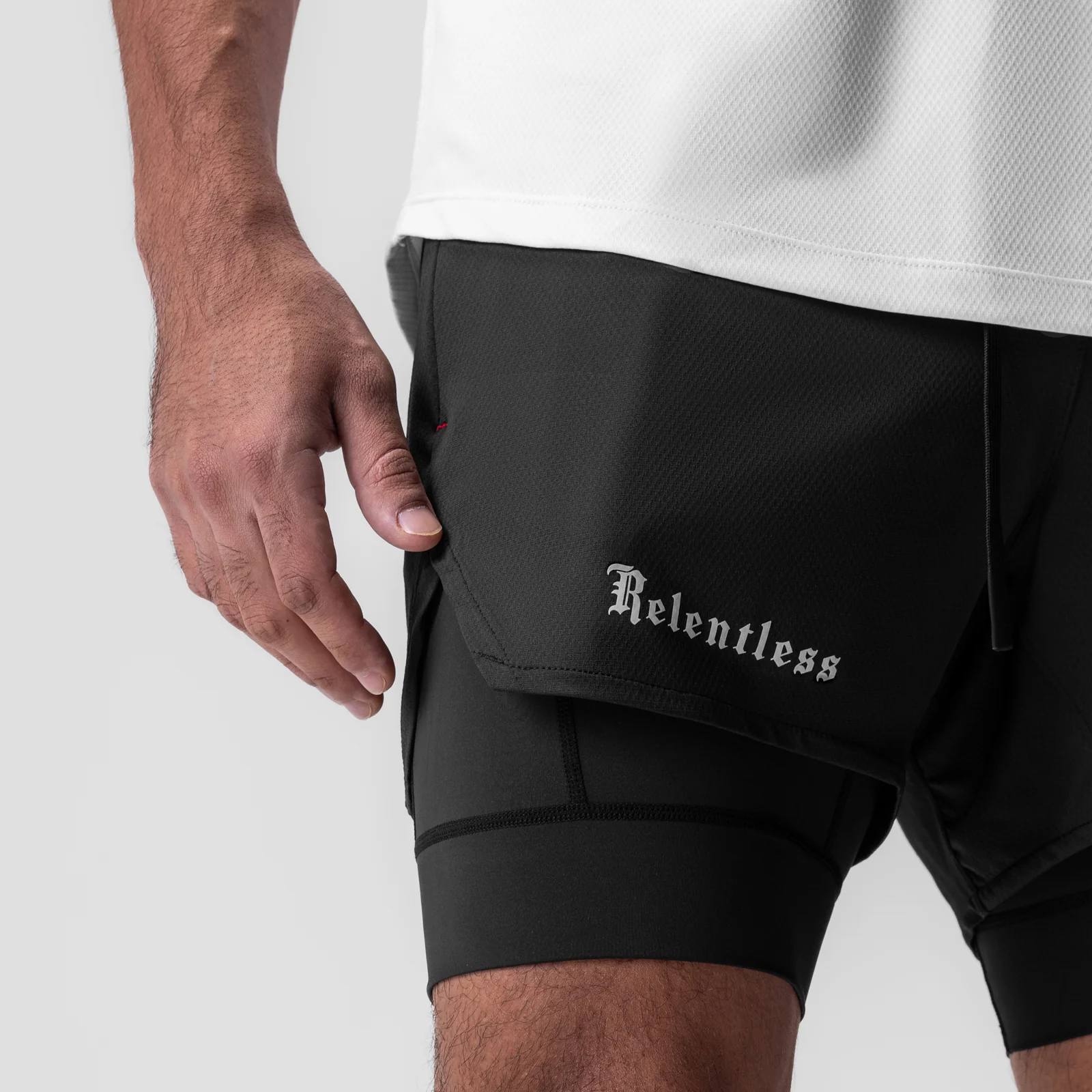0828. AeroSilver® 5" Liner Short - Black "RP"/Black - Image 4