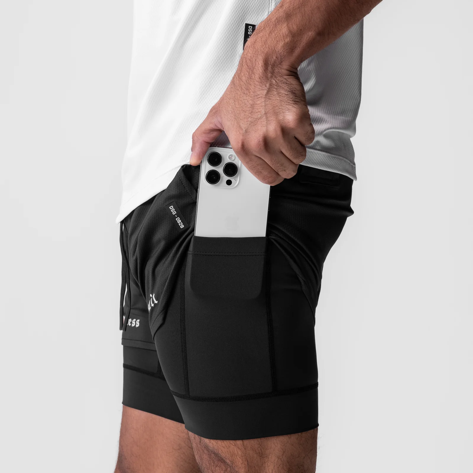 0828. AeroSilver® 5" Liner Short - Black "RP"/Black - Image 5