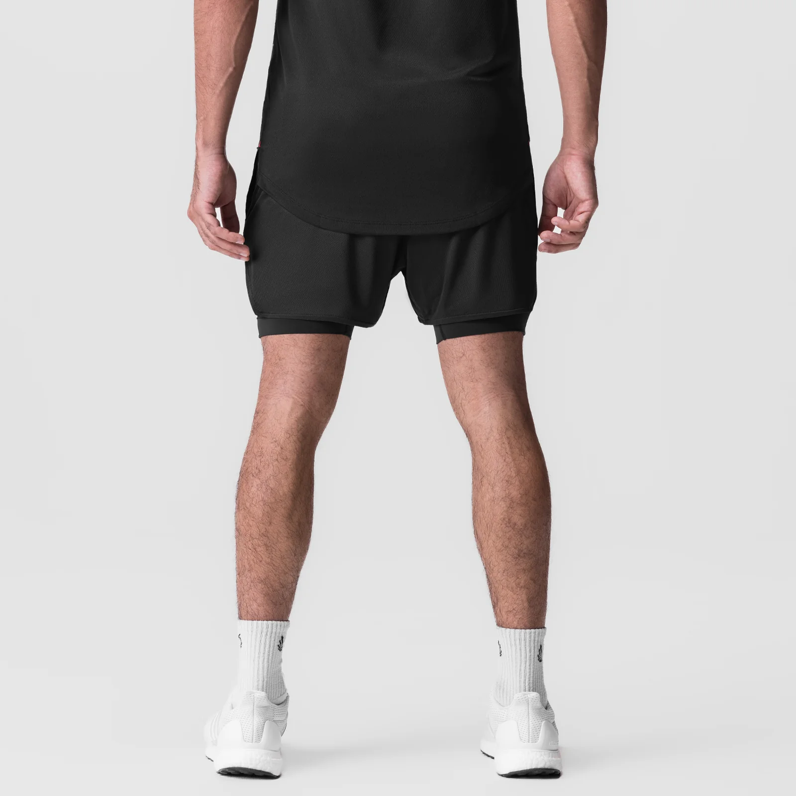 0828. Silver-Lite™ 5" Liner Short - Black "Wings"/Black - Image 3