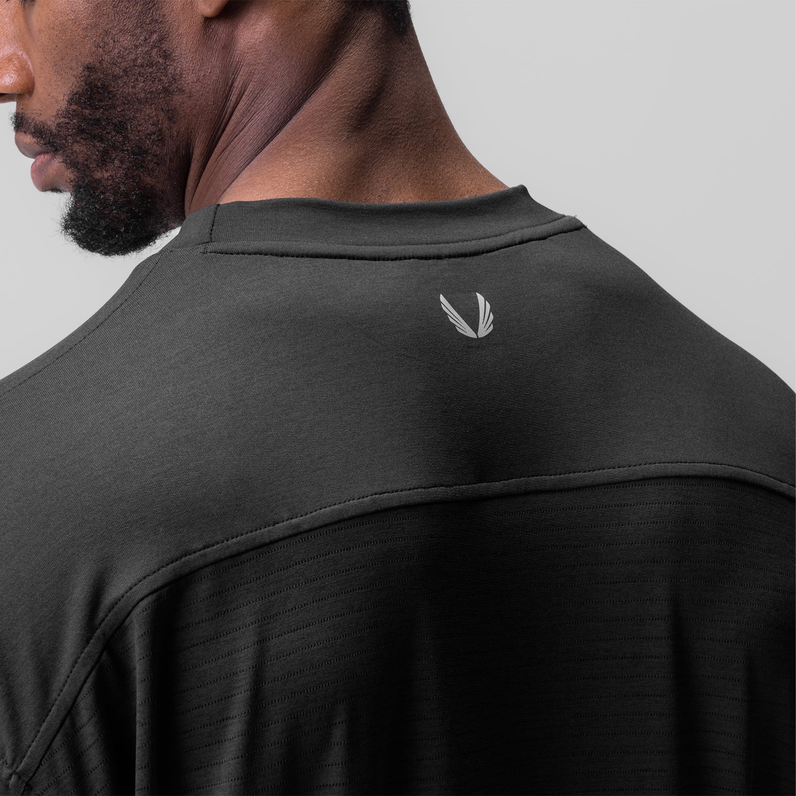 0841. 3D-Lite® 2.0 3/4-Sleeve Oversized Tee - Black "OTWR" - Image 4