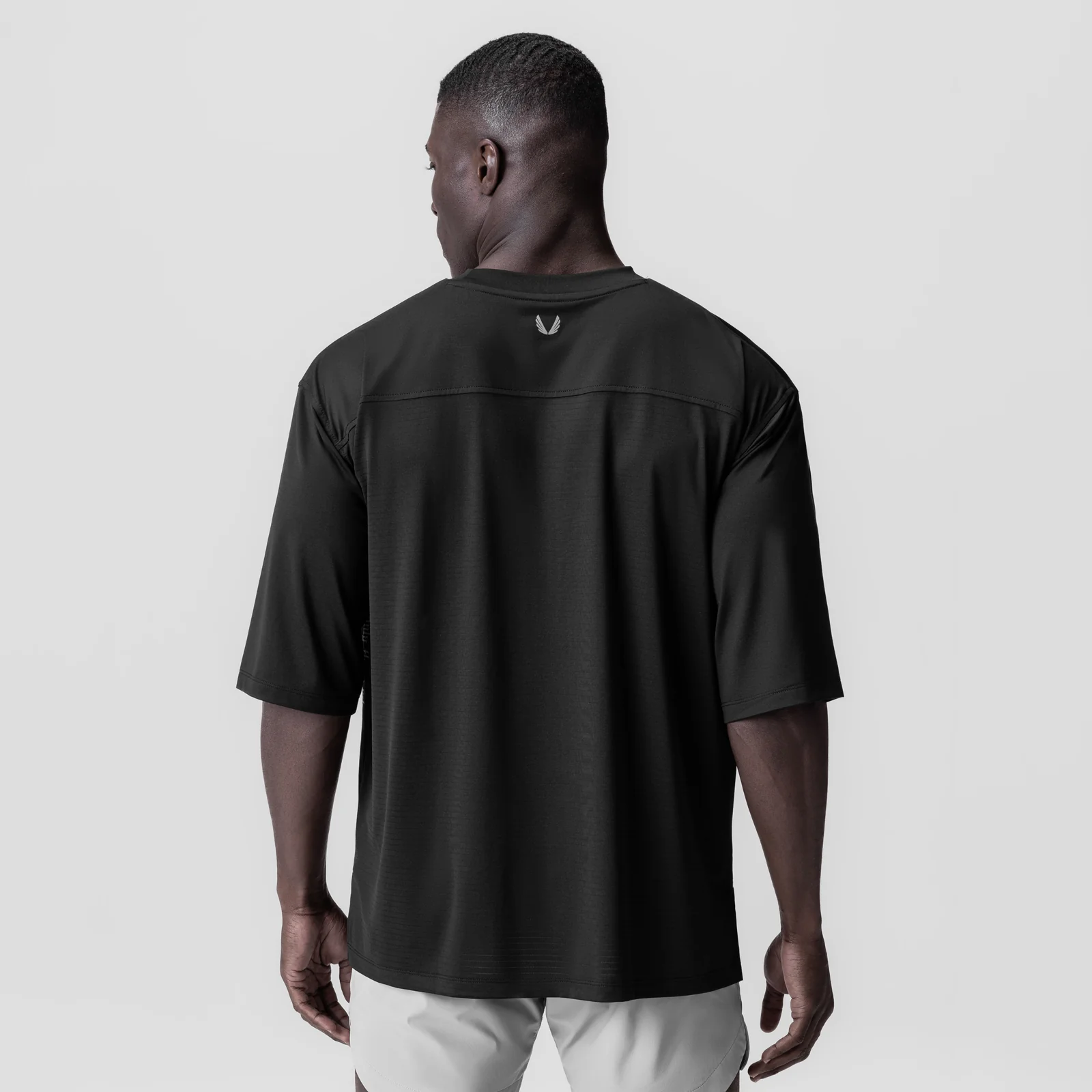 0841. 3D-Lite® 2.0 Lycra® 3/4-Sleeve Oversized Tee - Black "OTWR" - Image 3