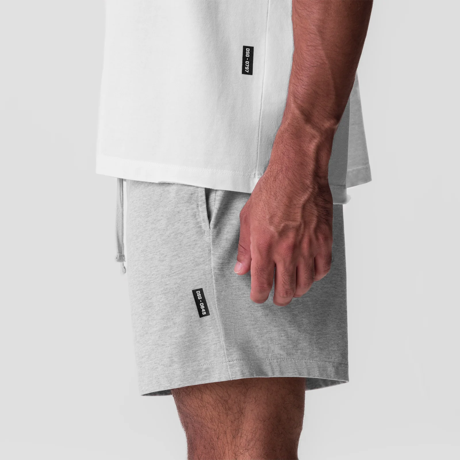 0849. Tech Essential™ Sweat Short - Heather Grey - Image 4