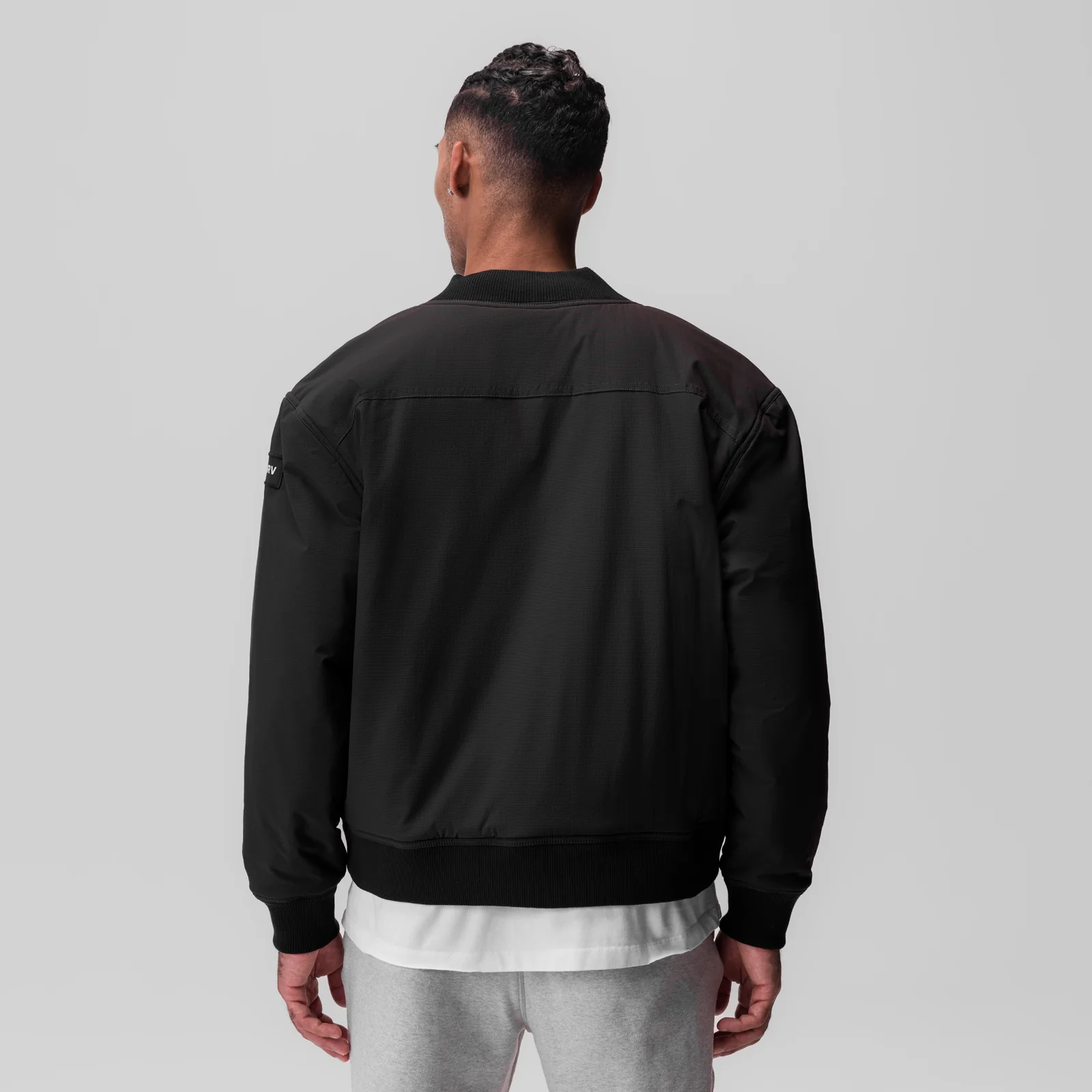 0858. Ripstop Insulated Bomber Jacket - Black - Image 3