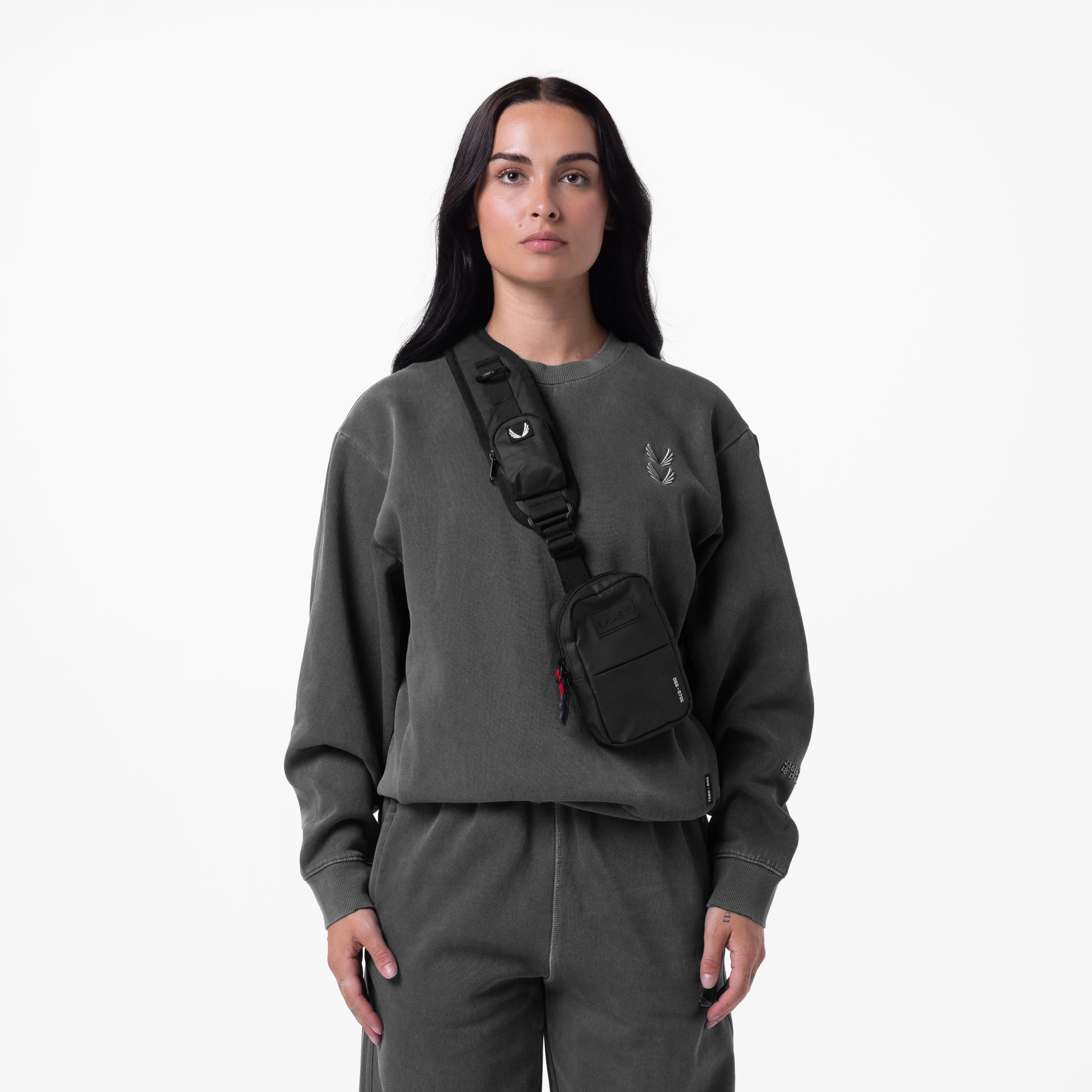 0861. Tech Essential™ Distressed Crewneck - Faded Grey - Image 6