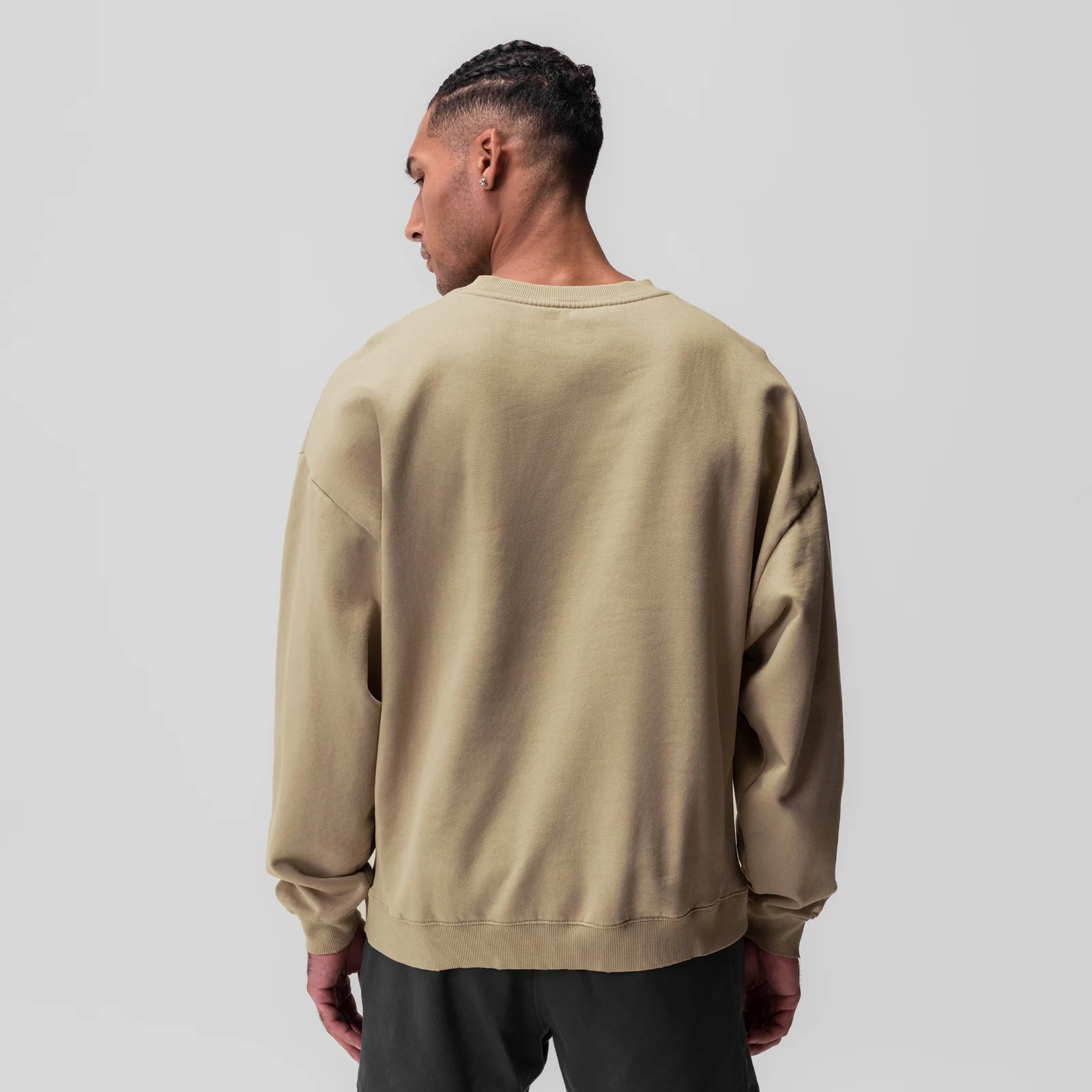 0861. Tech Essential™ Distressed Crewneck - Khaki - Image 3
