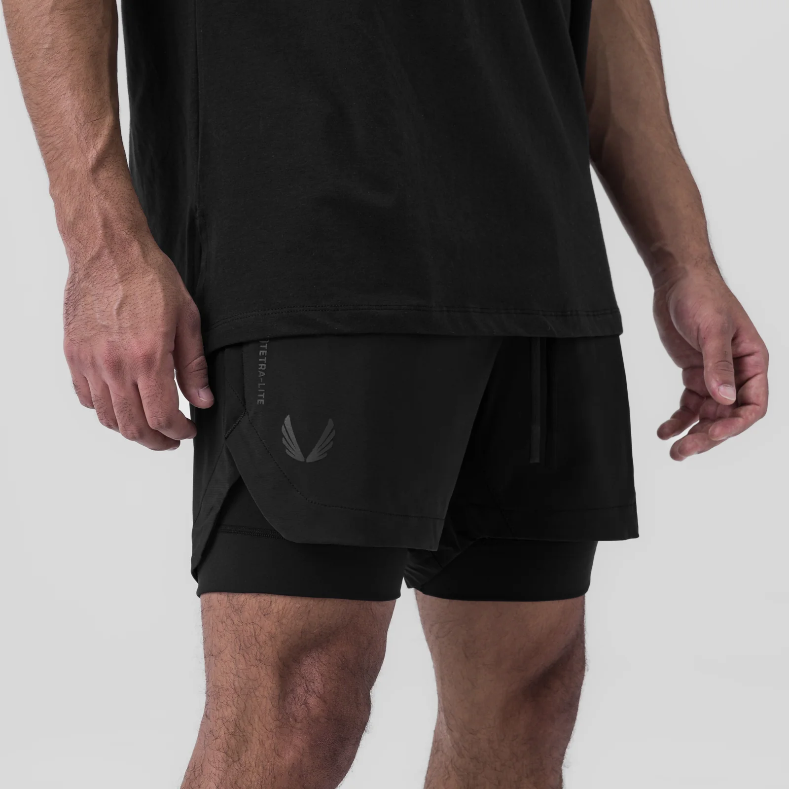 0865. Tetra-Lite® 5" Liner Short - Black "Wings"/Black - Image 3