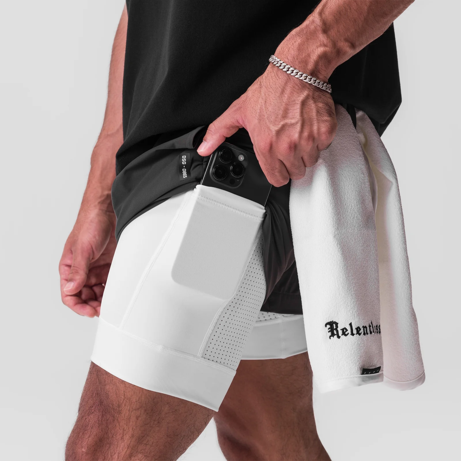 0865. Tetra-Lite® 5" Liner Short - Space Grey/White/White "Wings" - Image 4