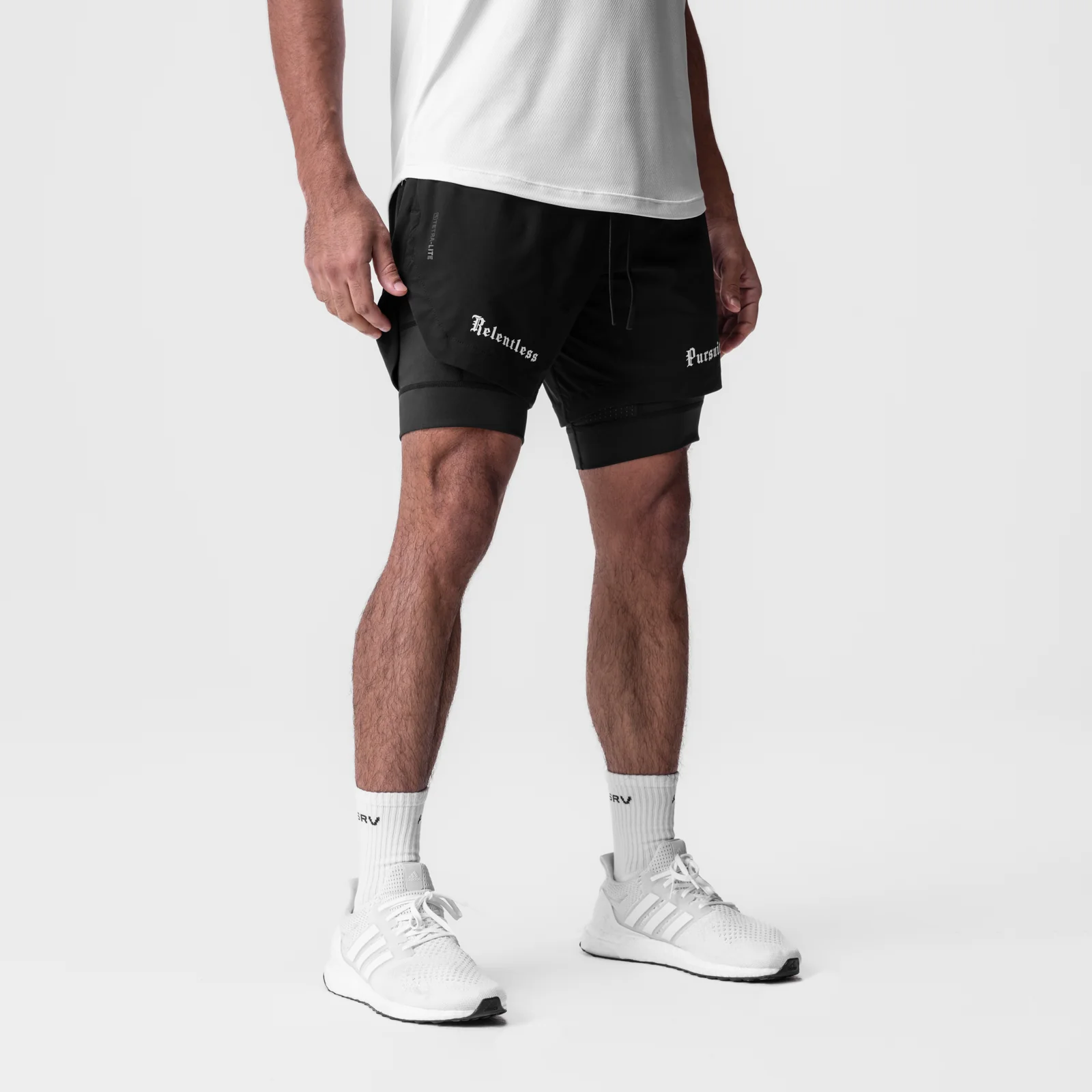 0866. Tetra-Lite® 7" Liner Short - Black "RP"/Black - Image 2