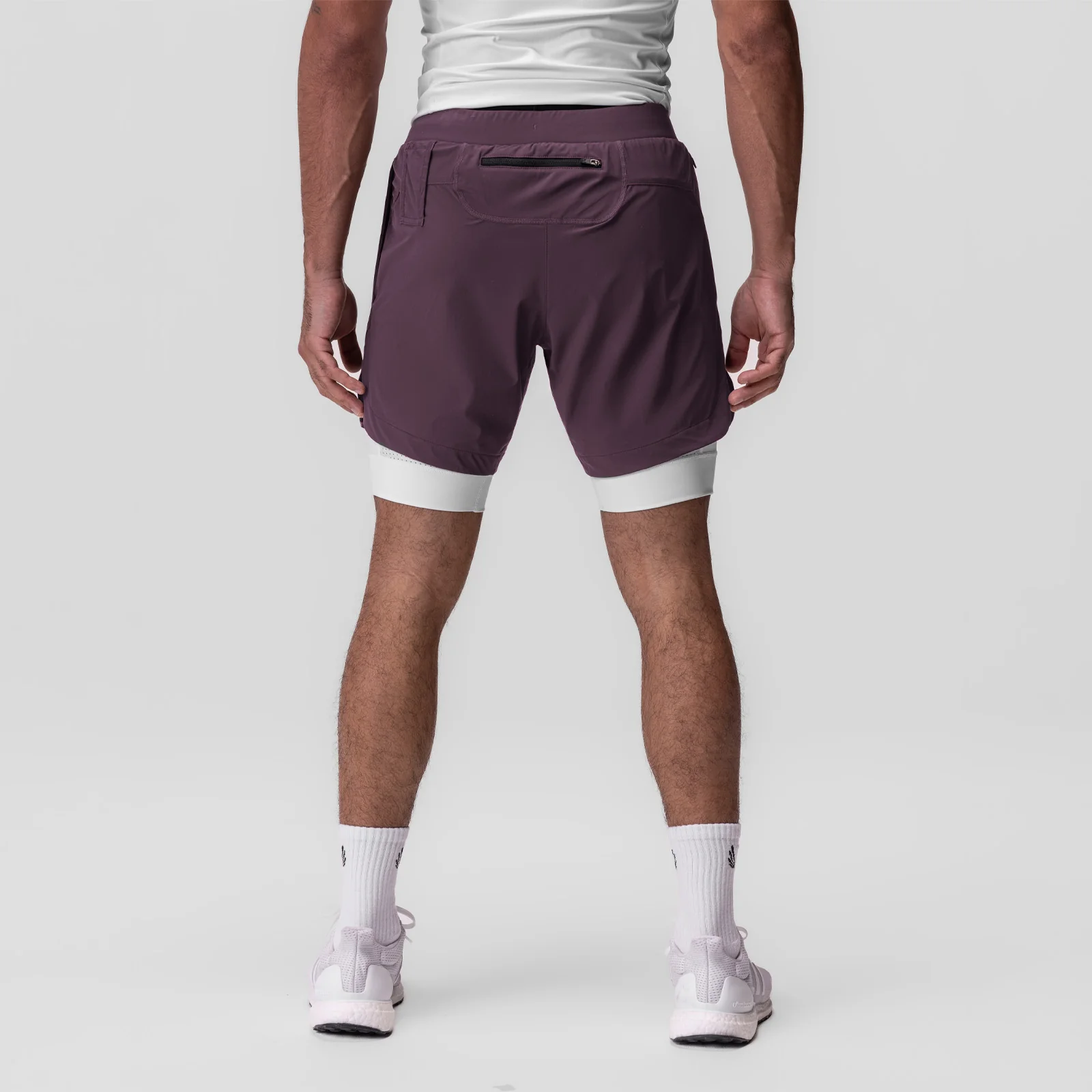 0866. Tetra-Lite® 7" Liner Short - Deep Purple "Cyber"/White - Image 3