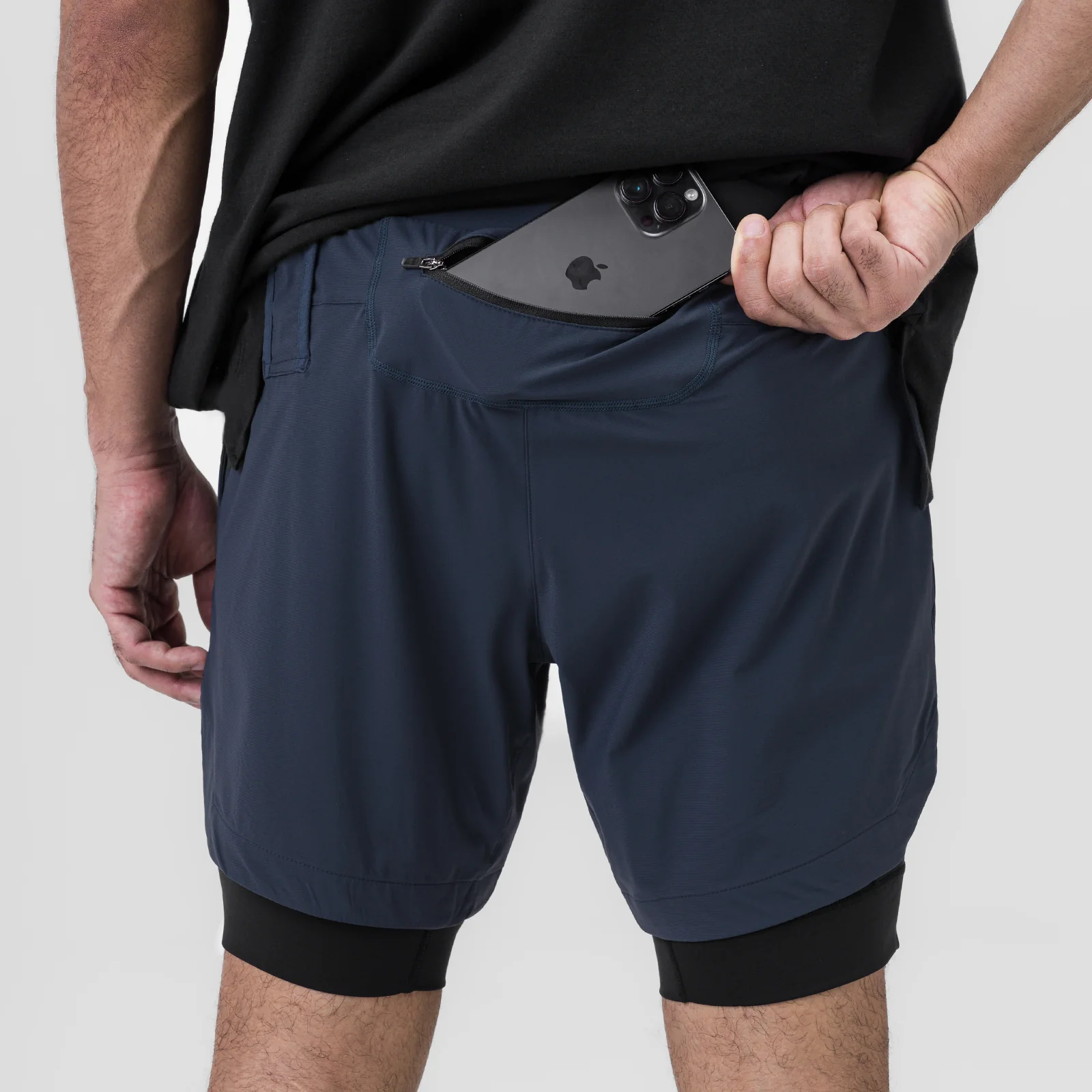 0866. Tetra-Lite® 7" Liner Short - Navy "ASRV"/Black - Image 3